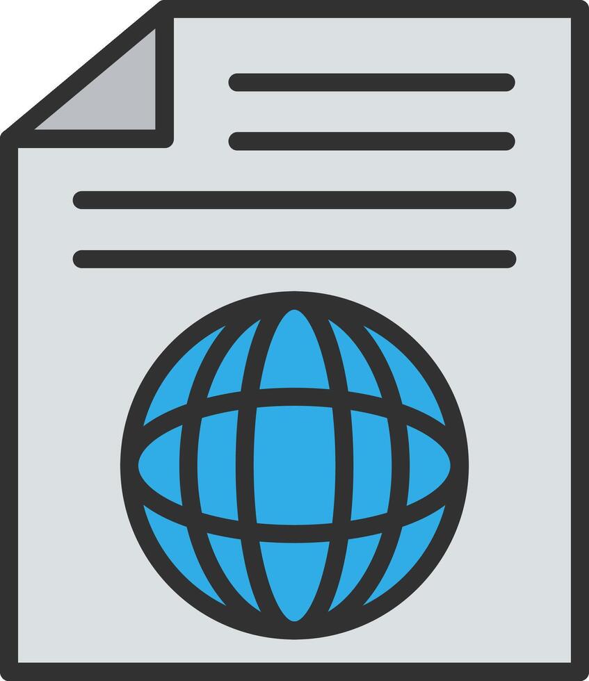 A globe icon on a document vector