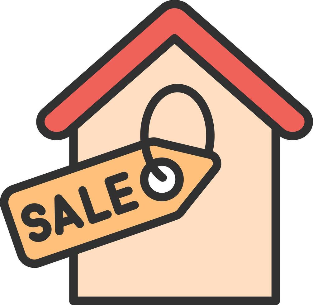 A house with a sale tag on it vector