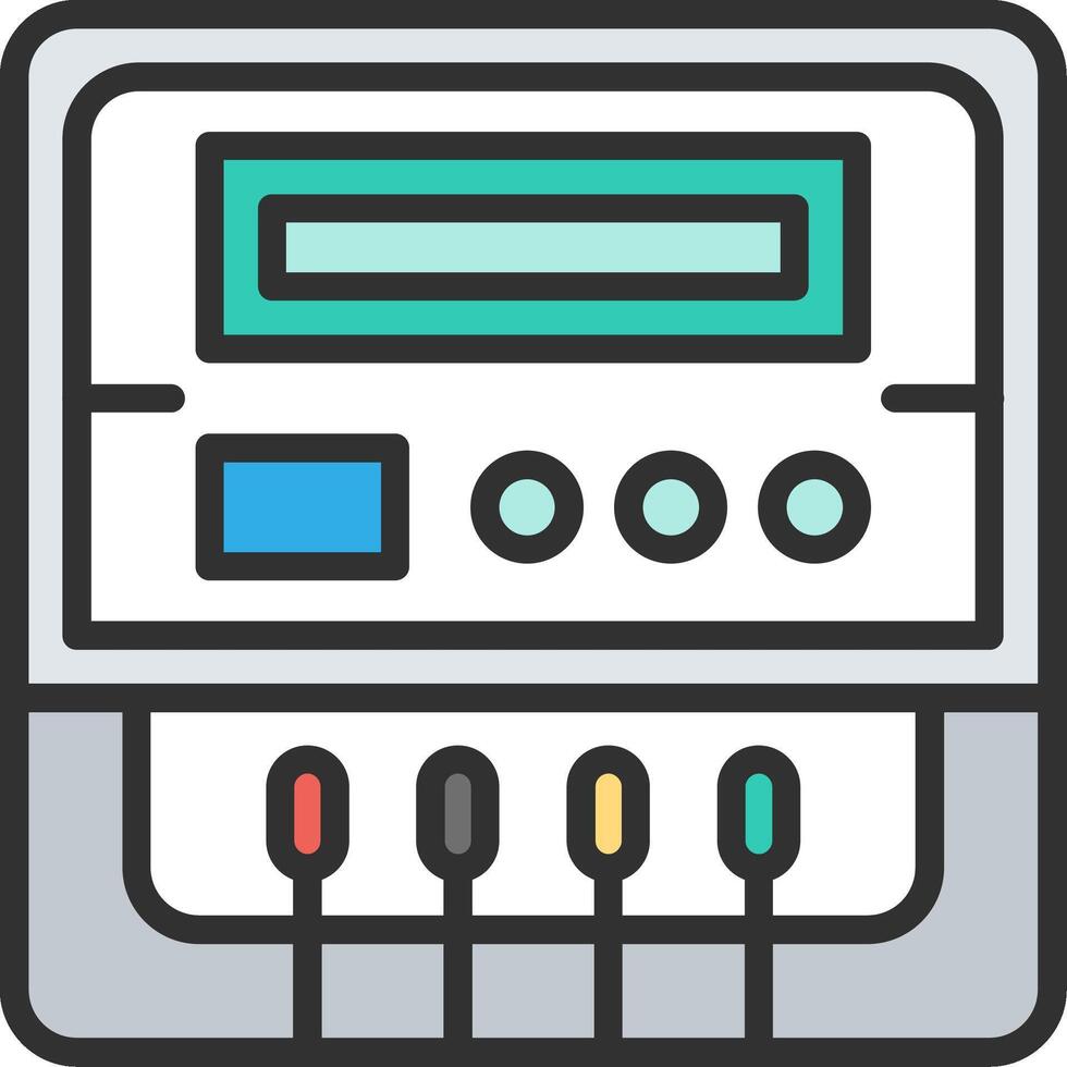 A medical device with four different colored wires vector