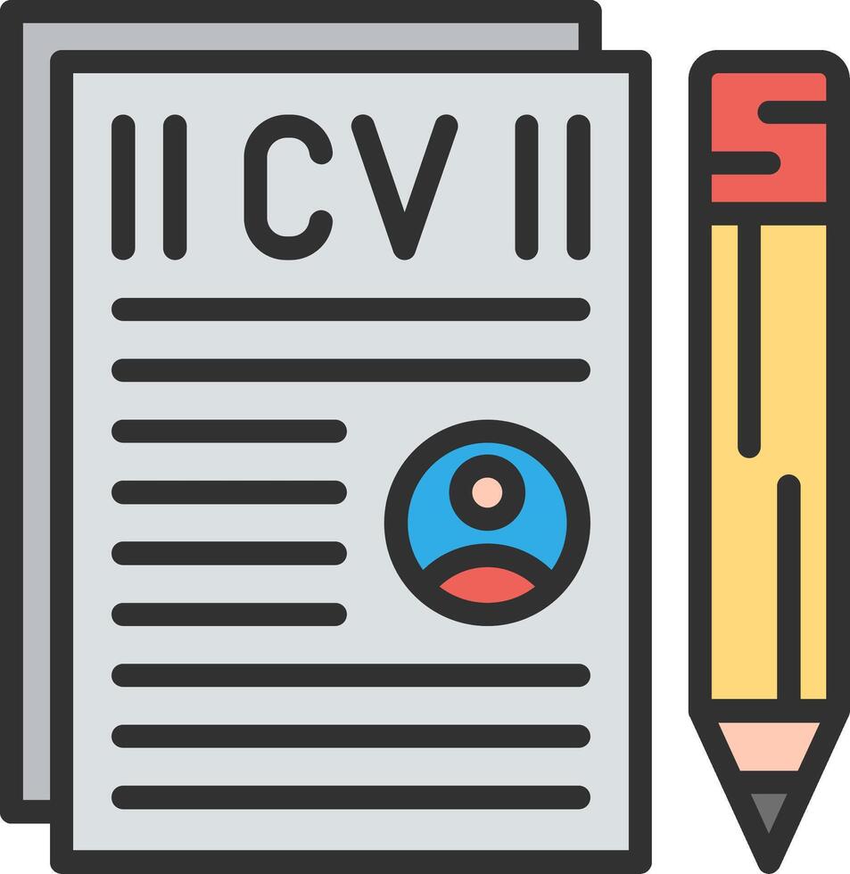 Cv resume icon illustration vector