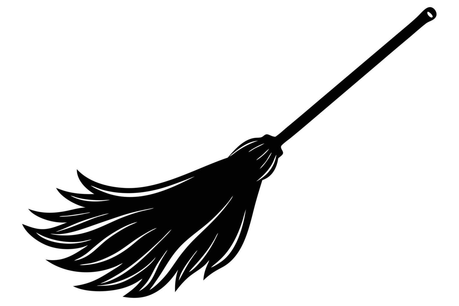 Simple Black and White Silhouette of a Broomstick vector