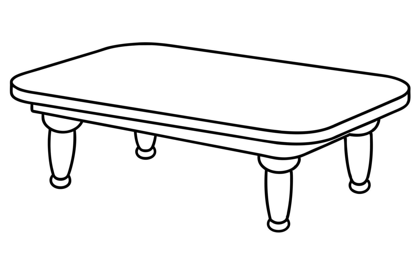 Simple Outline of an Oval Coffee Table vector