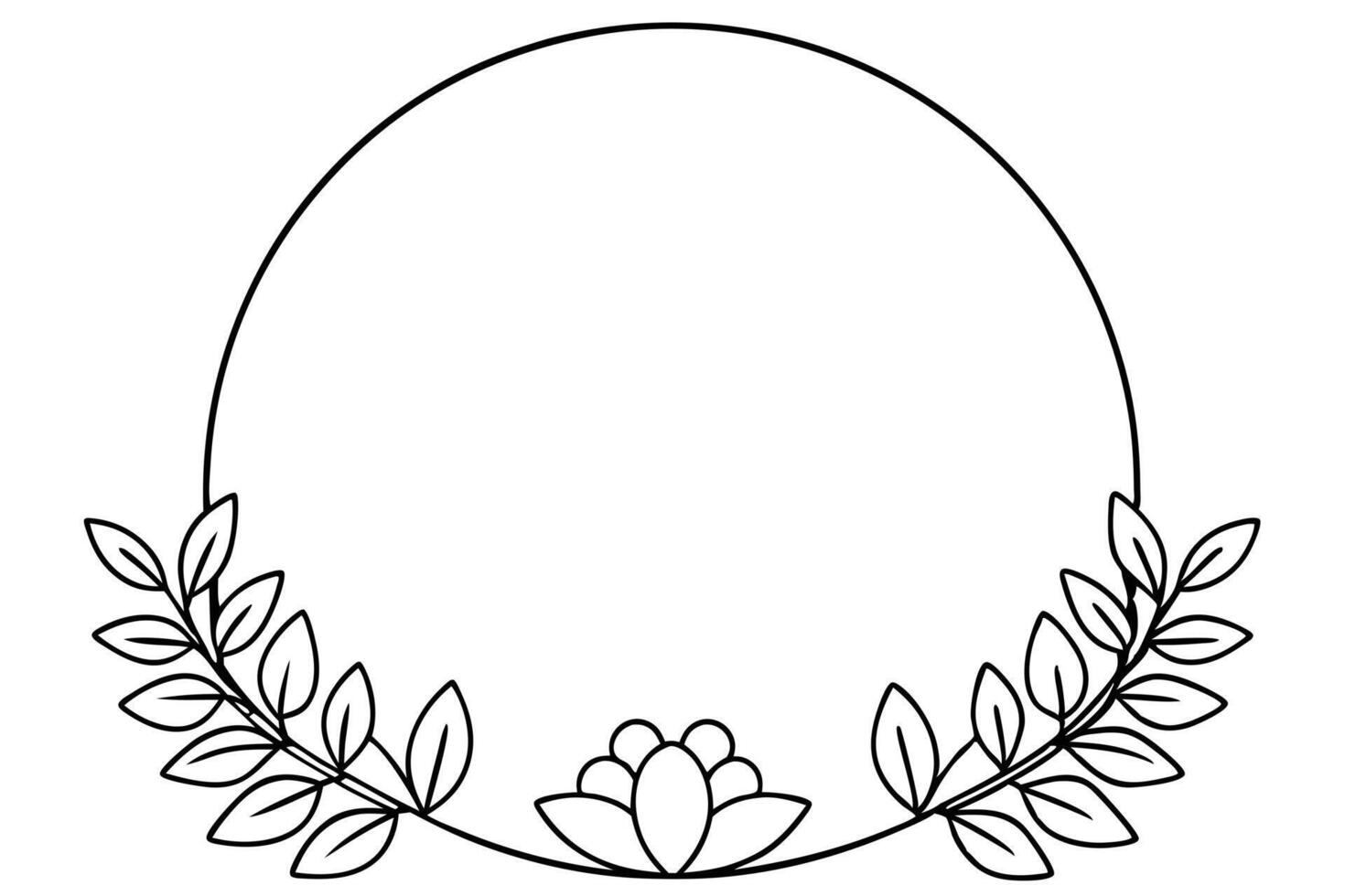 Elegant floral wreath frame design vector