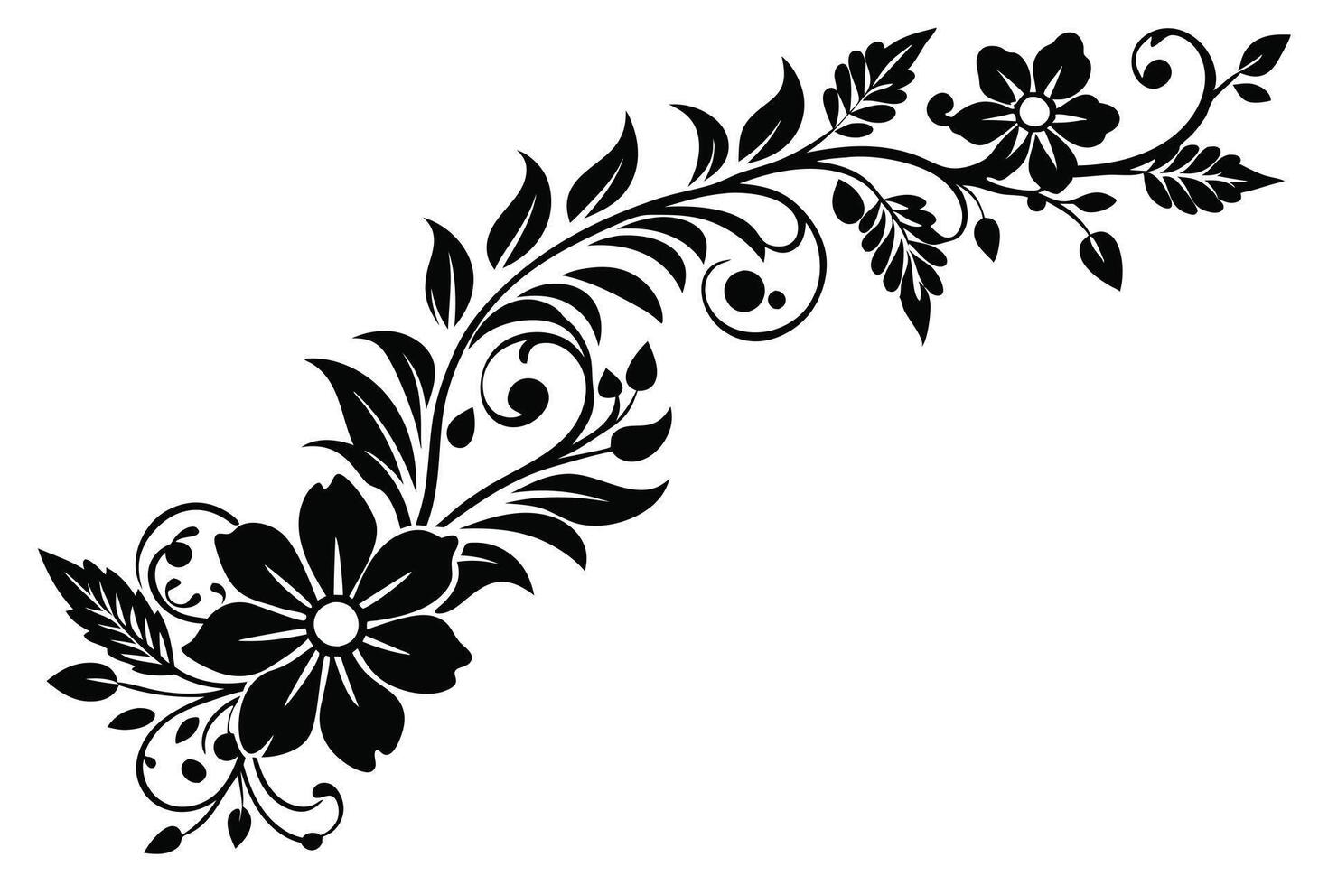 Ornate Floral Corner Design for Decorative Use vector