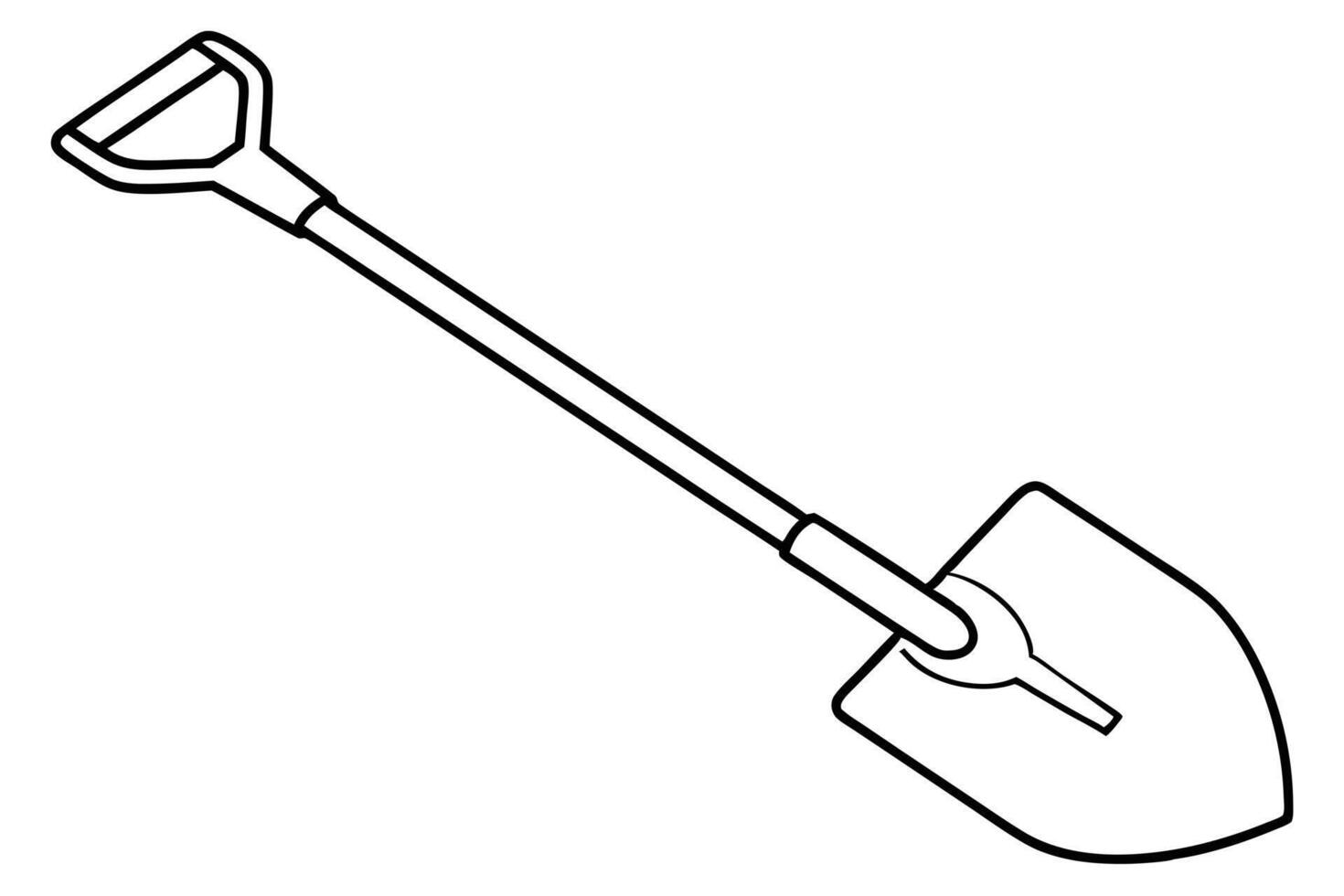 A Simple Line Drawing of a Garden Shovel vector