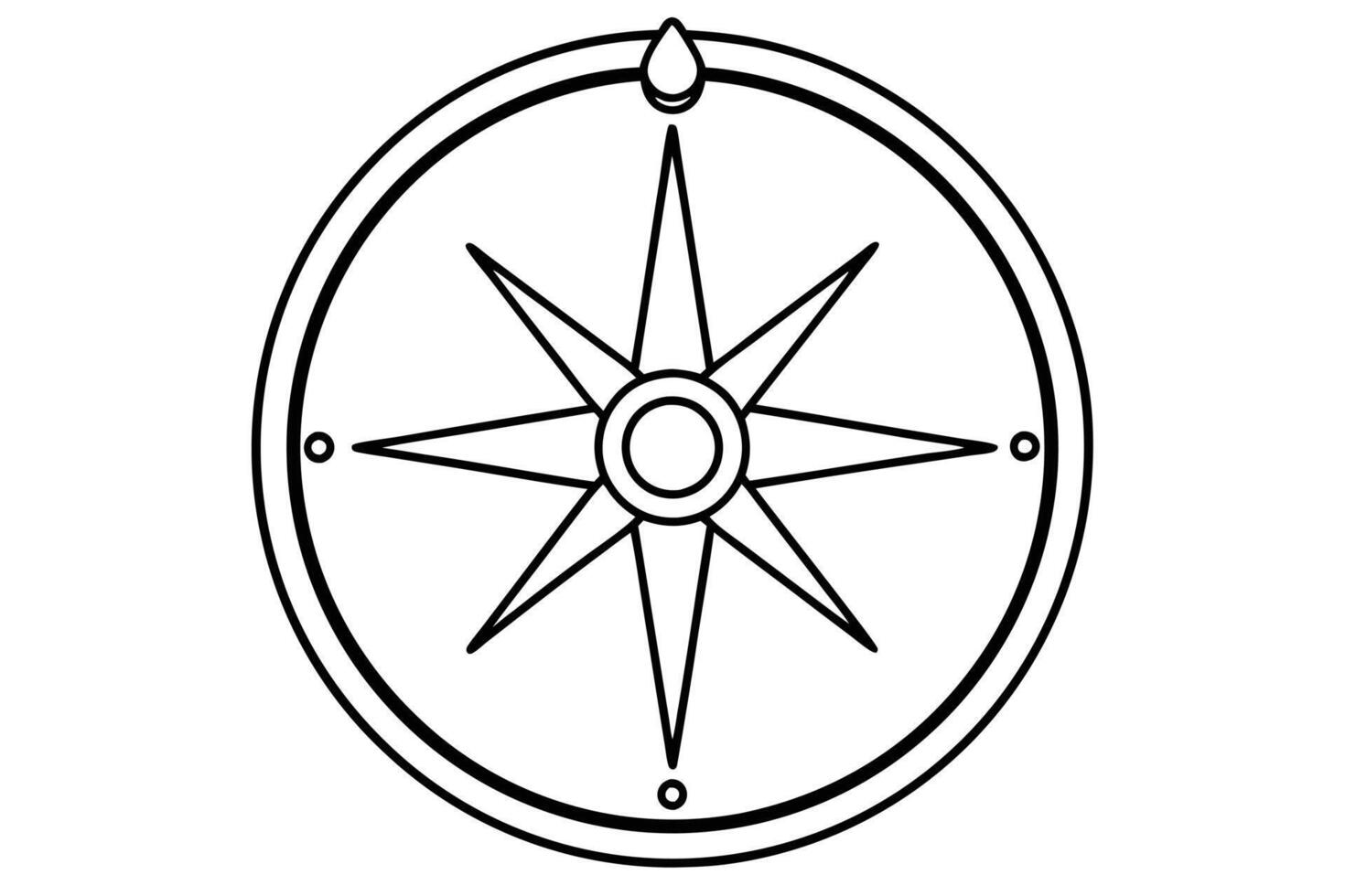 A Simple black and white compass graphic design vector