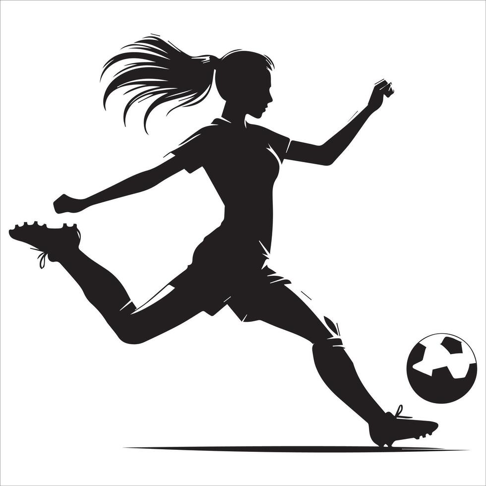 Silhouette of a soccer player vector