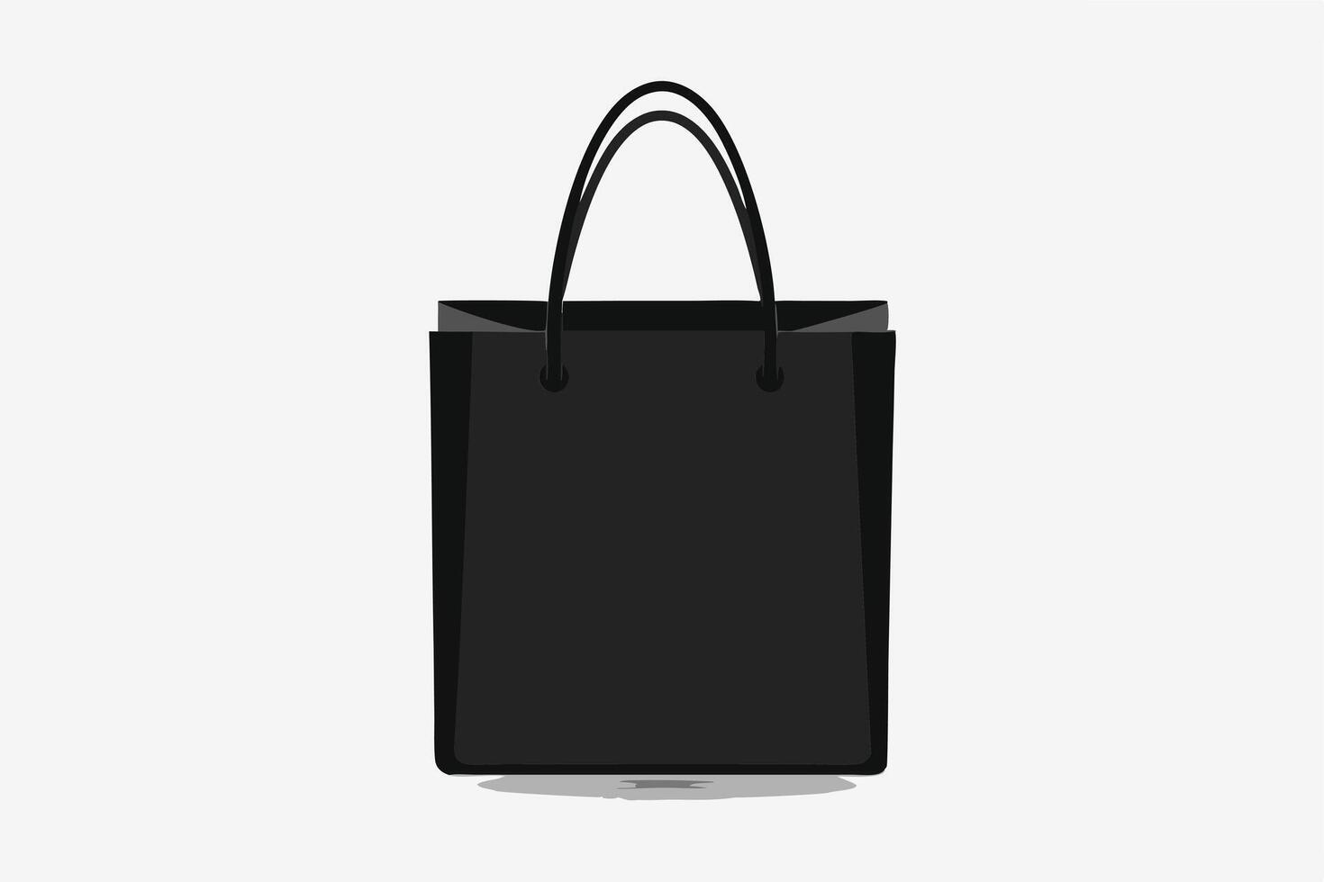 Empty Black Shopping Bag Illustration vector