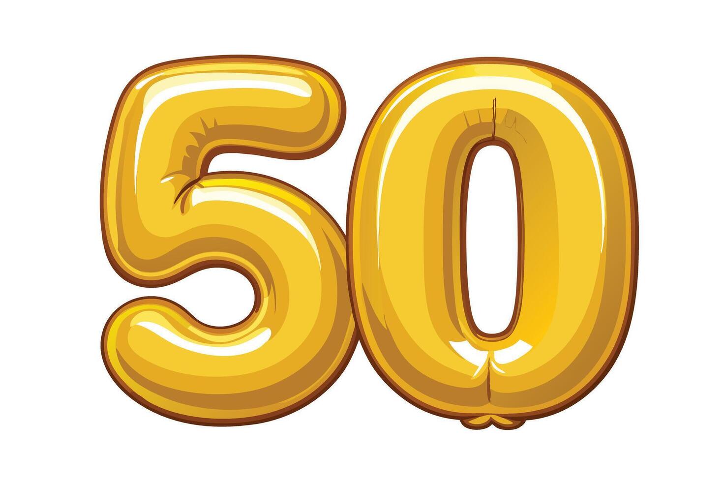 A Golden Balloon Number 50 for a Celebration vector