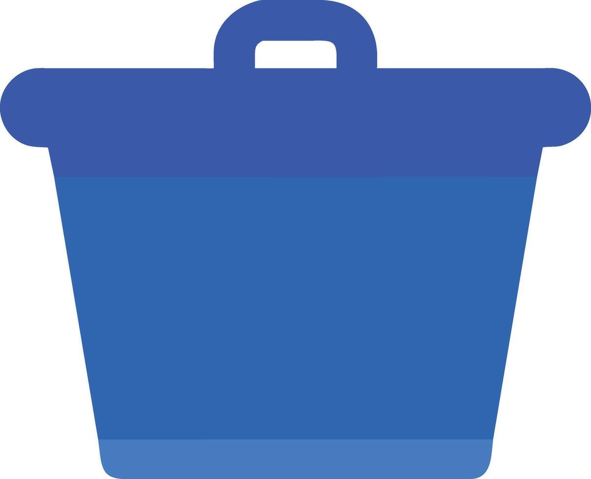 Simple Filled Icon of a Blue Trash Can vector