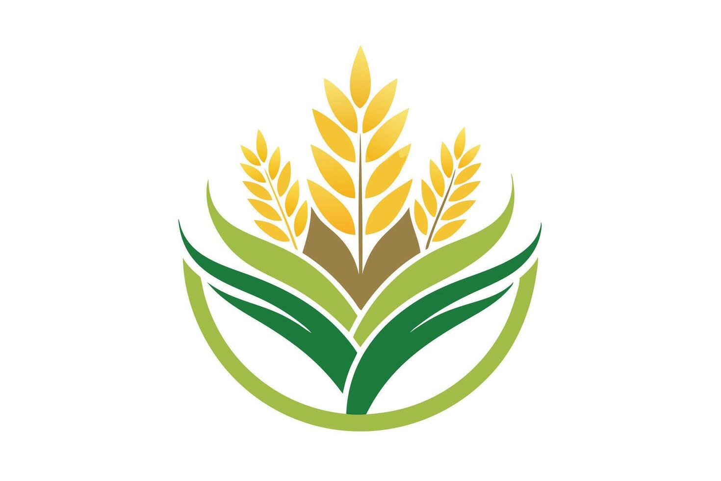 Golden Wheat Ears Logo Design vector