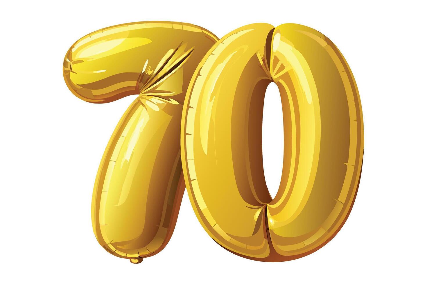 Golden Number 70 Balloon Design for Celebration vector