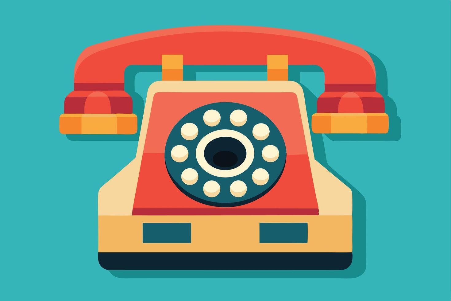 Retro rotary dial phone graphic design vector