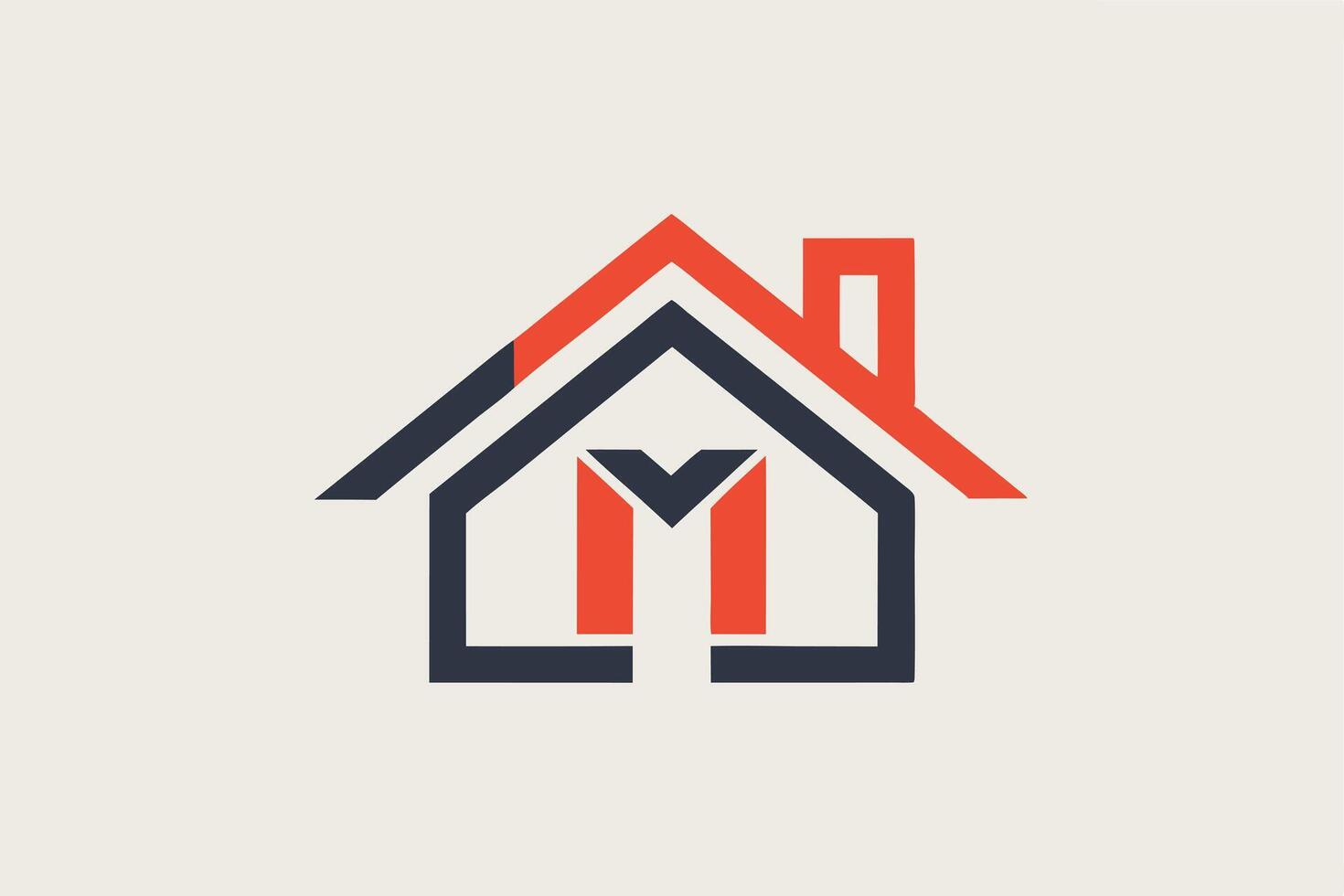 A Modern abstract logo of a house with the letter M vector