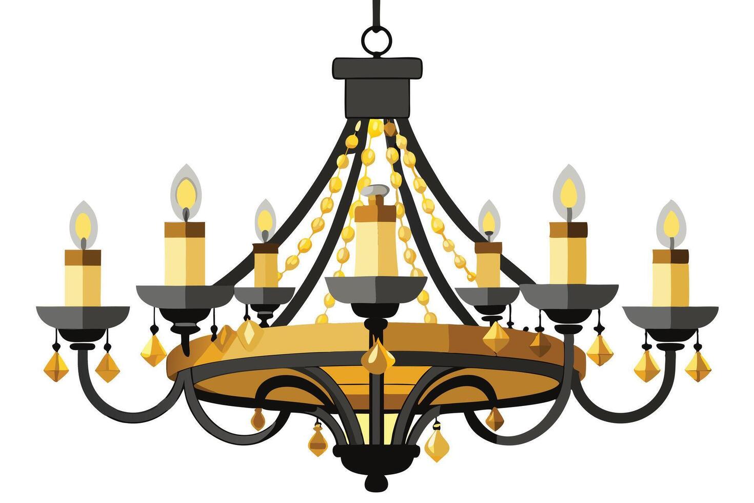 A Ornate Golden Chandelier with Candles vector