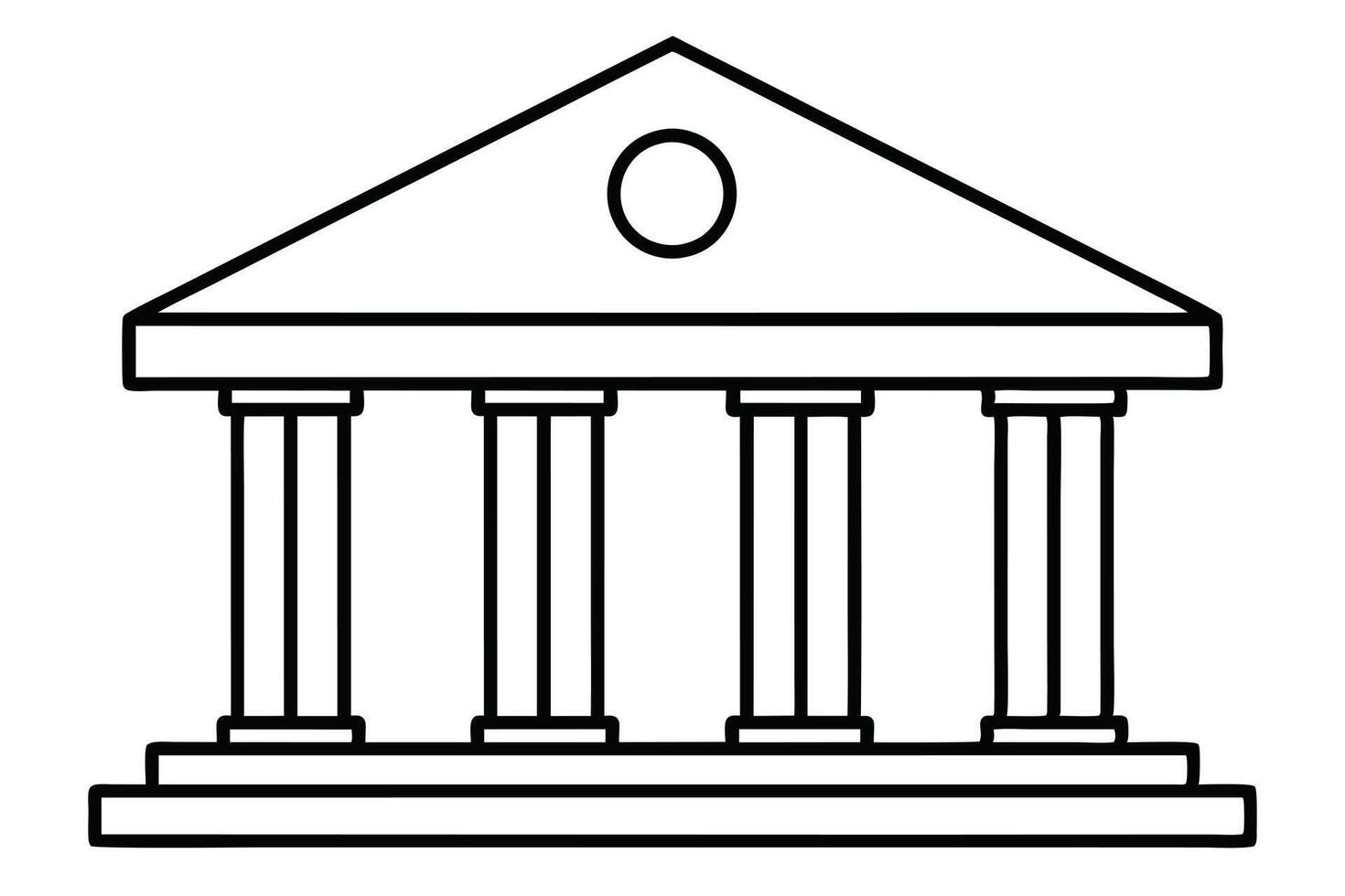 Simple Line Drawing of a Classic Greek Temple vector