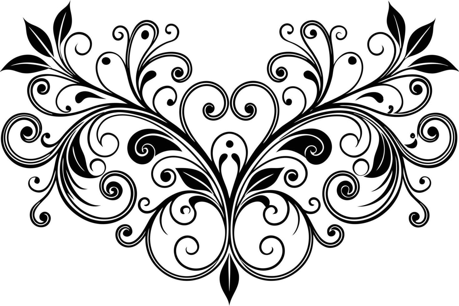 Elegant black and white floral design for various uses. vector