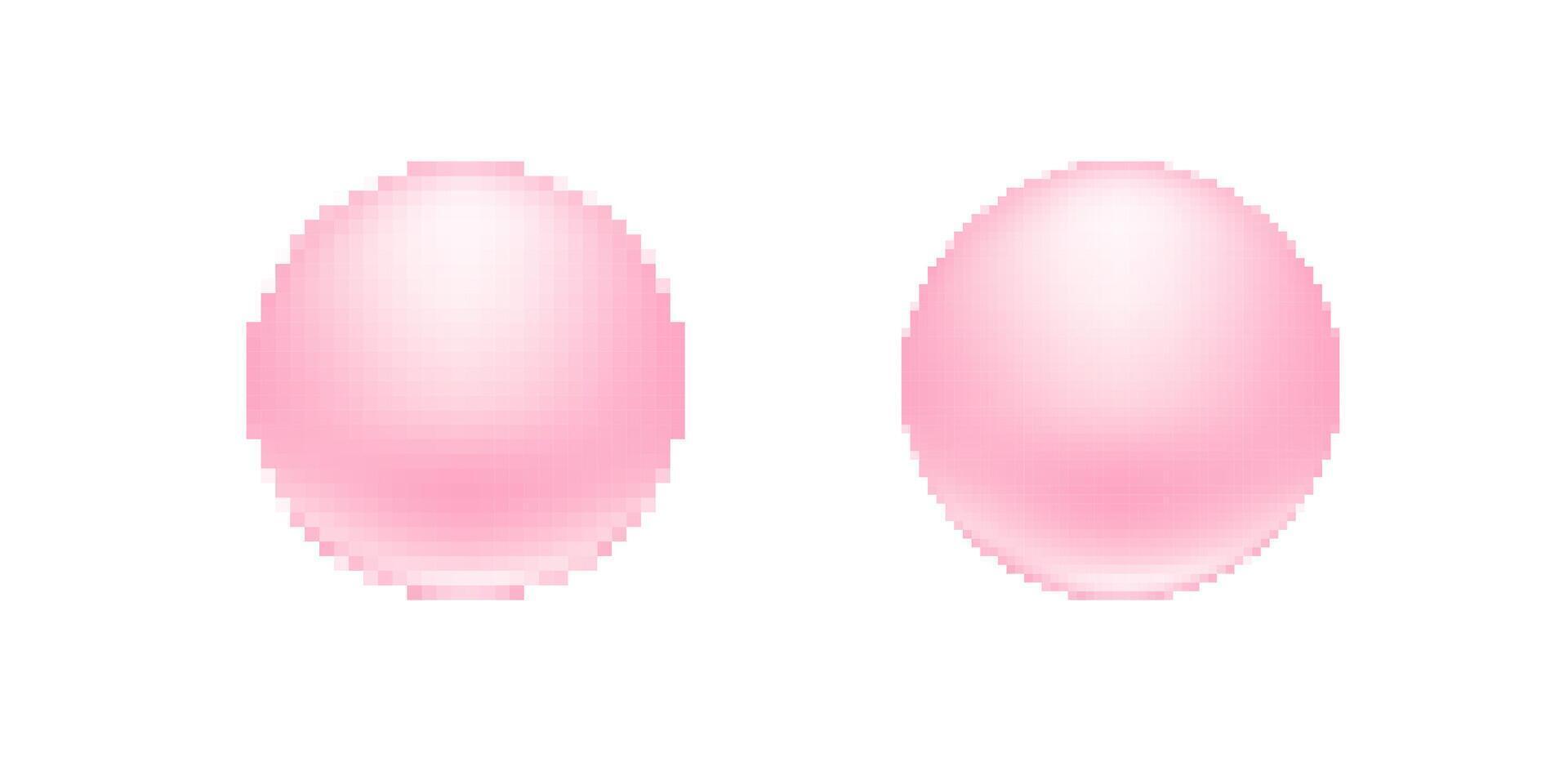 Shiny pink spheres with soft gradient highlight and smooth surface texture vector