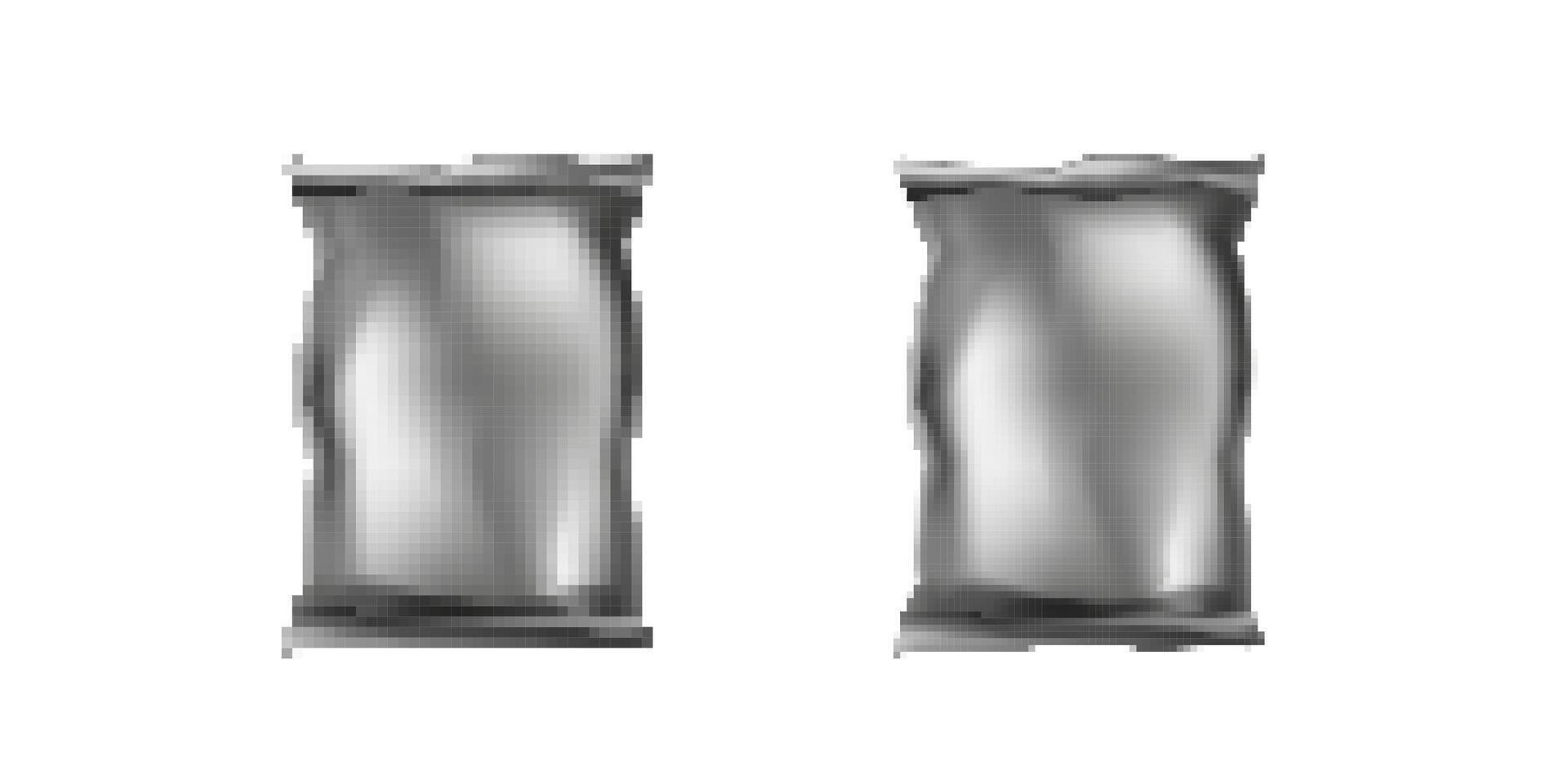 Two shiny aluminum beverage cans reflecting light with curved smooth surfaces highlighted vector
