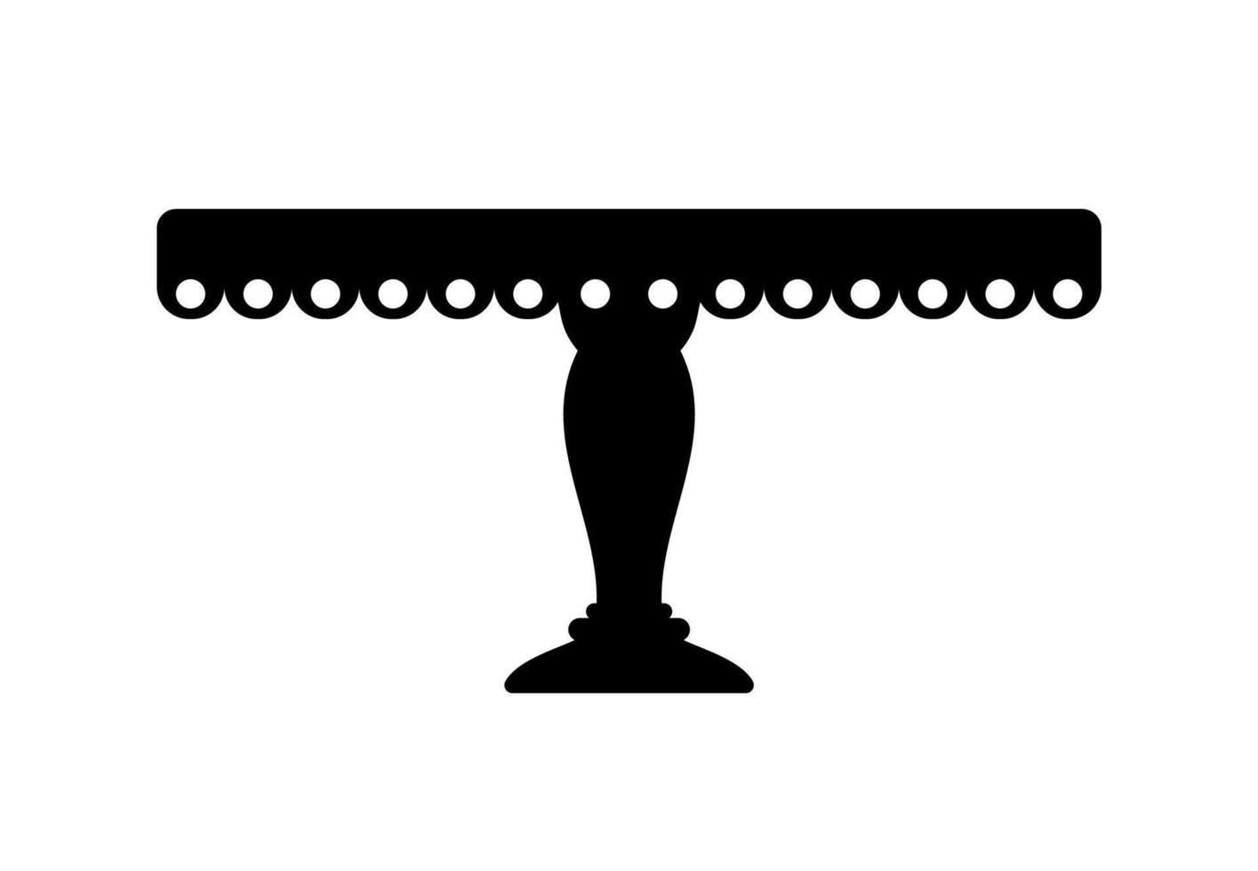 Black silhouette of an elegant cake stand platter vector