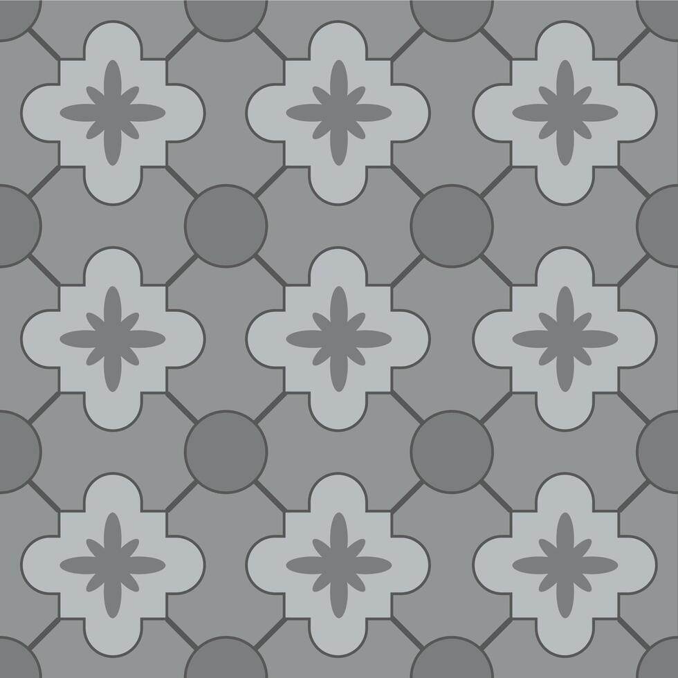 Grey pavement stone, street tile pattern vector