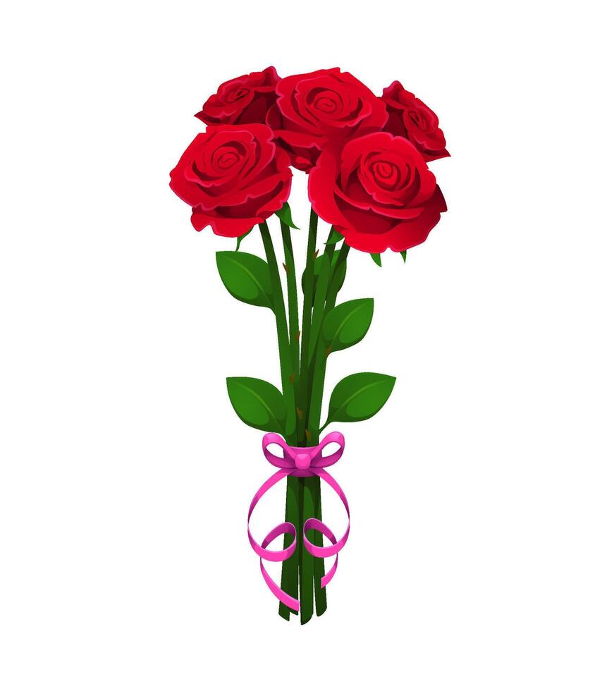 Valentine Day bouquet of roses symbolizing love vector