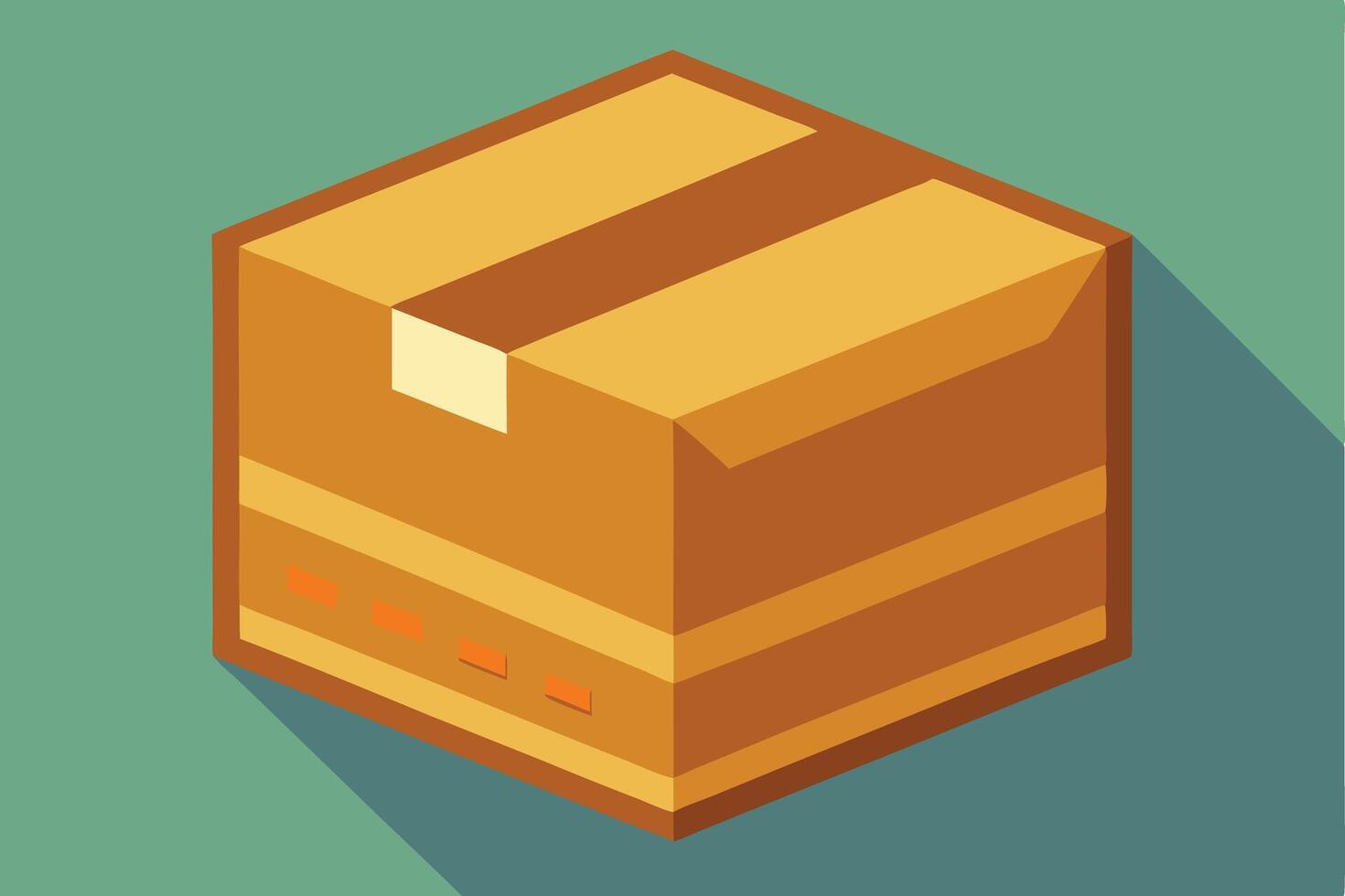 Flat Illustration of a Cardboard Box Ready for Shipment vector