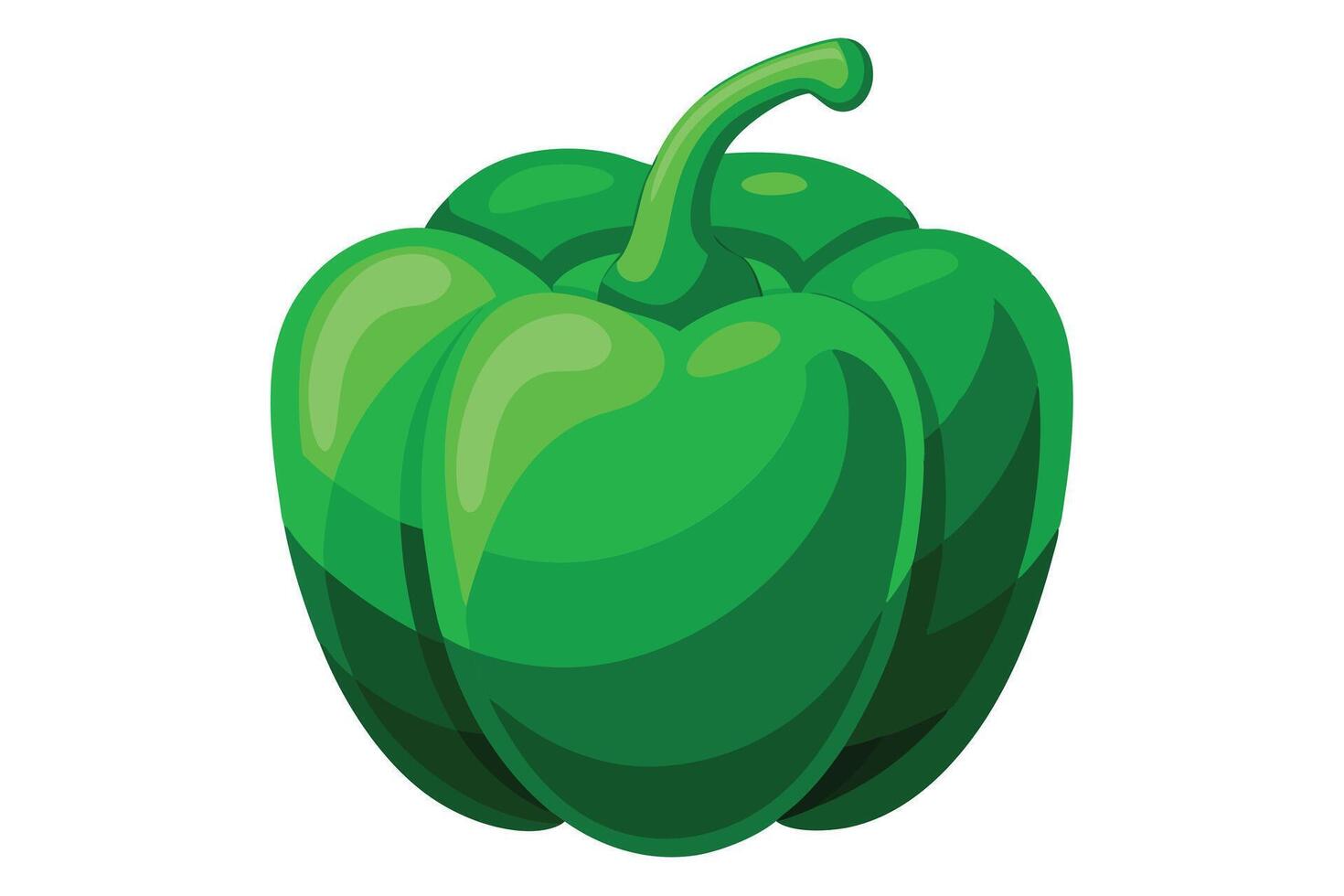 Vibrant green bell pepper illustration, perfect for food design. vector