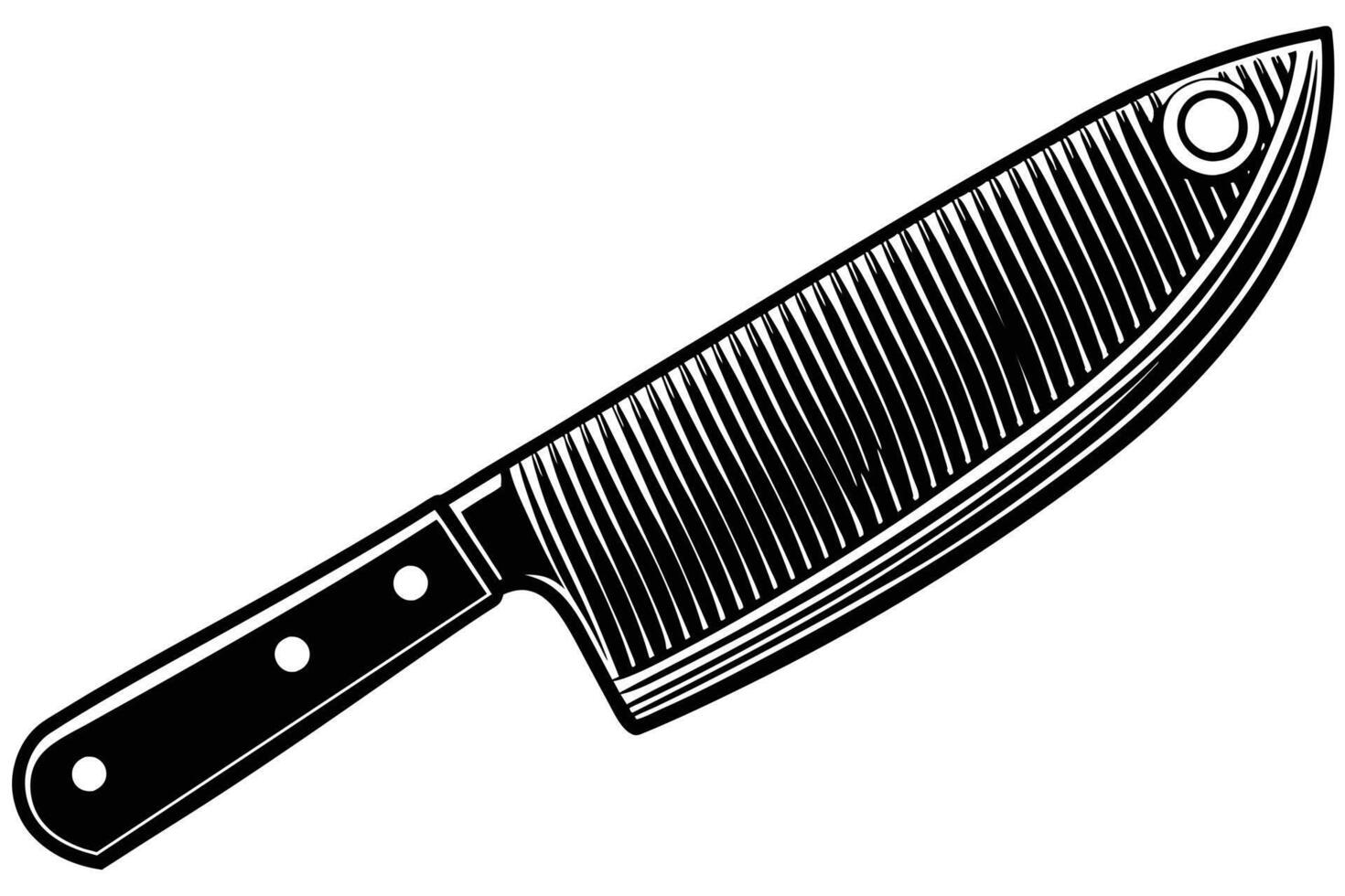 Vintage-style illustration of a chef's knife. vector