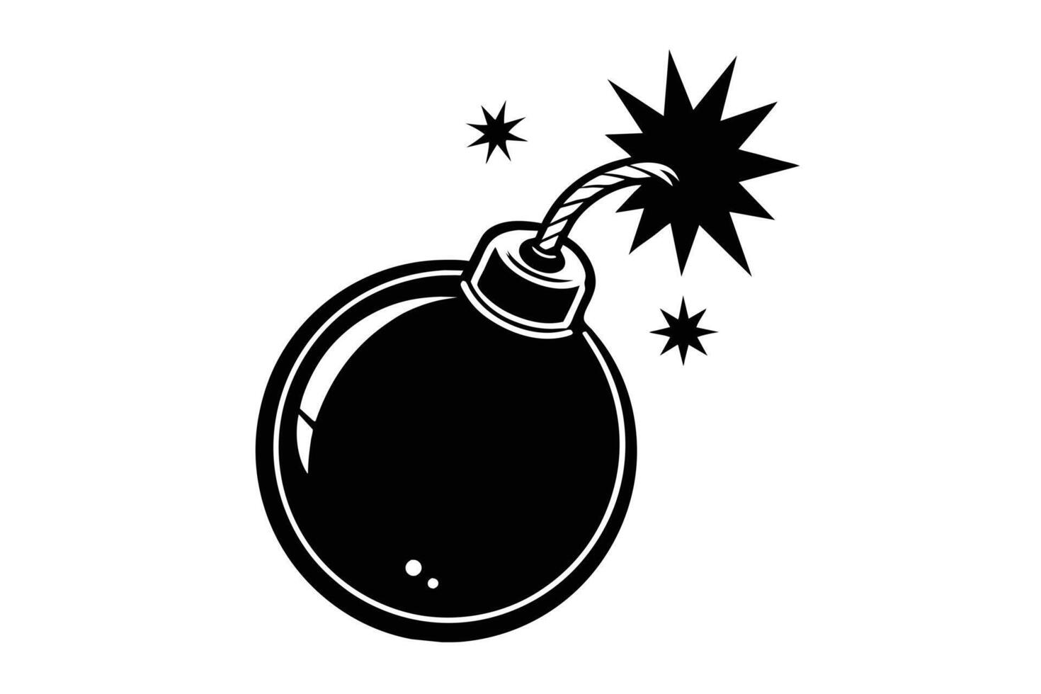 llustration of a Black and White Bomb vector