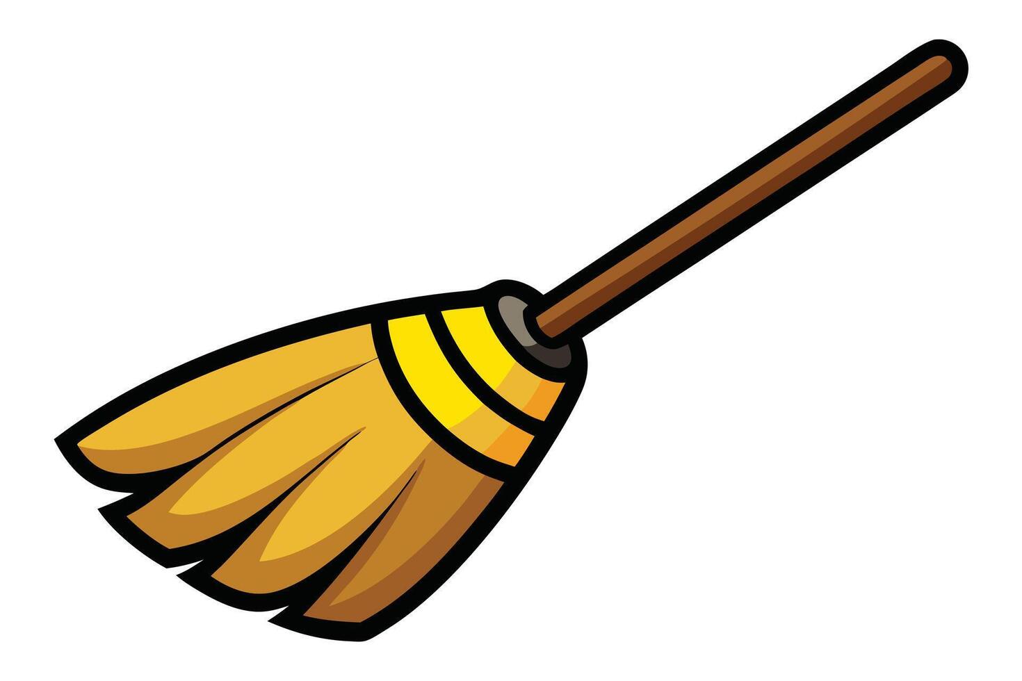 Cartoon Illustration of a Simple Witch's Broomstick vector