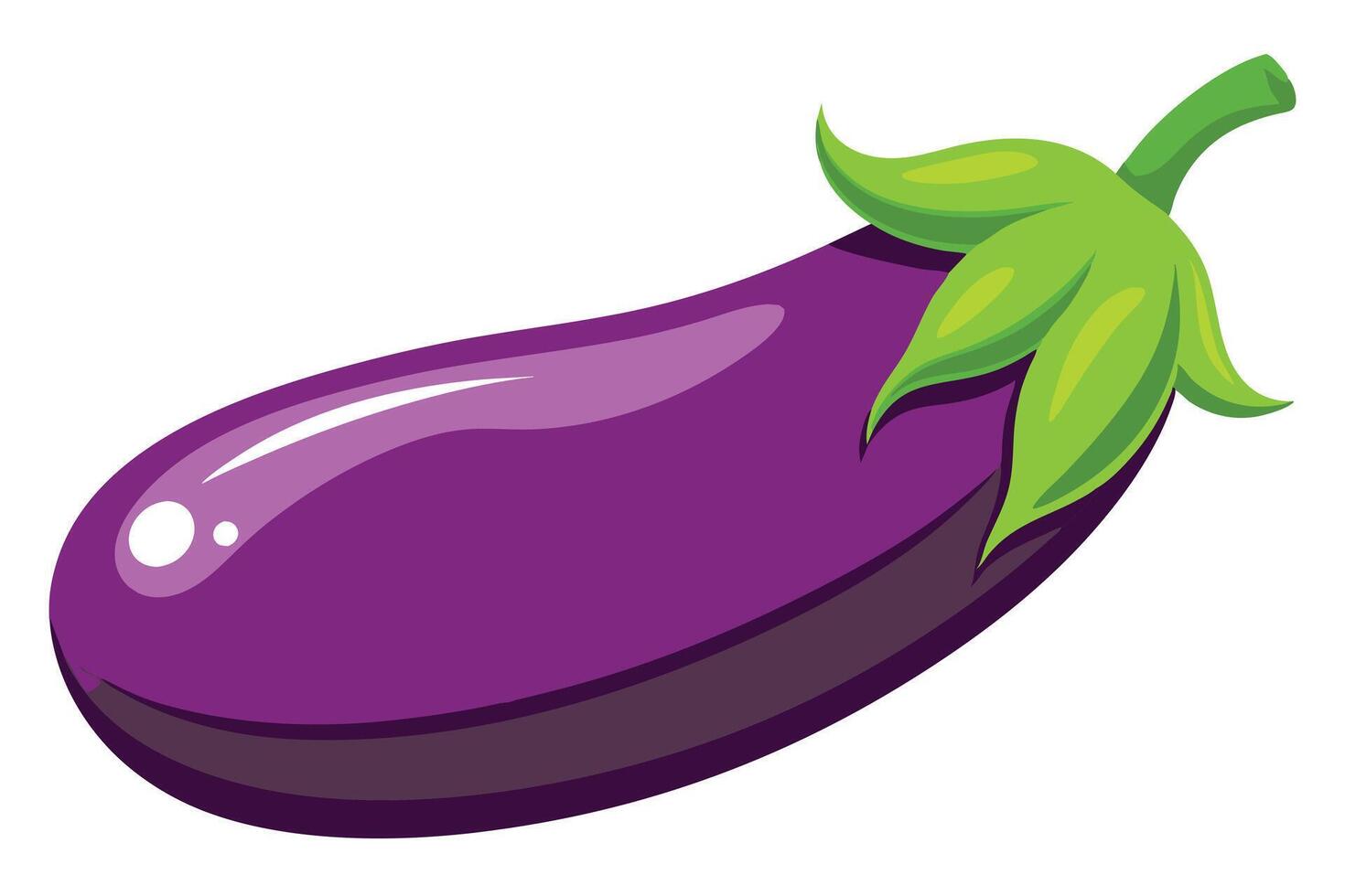 Colorful illustration of a single eggplant. vector