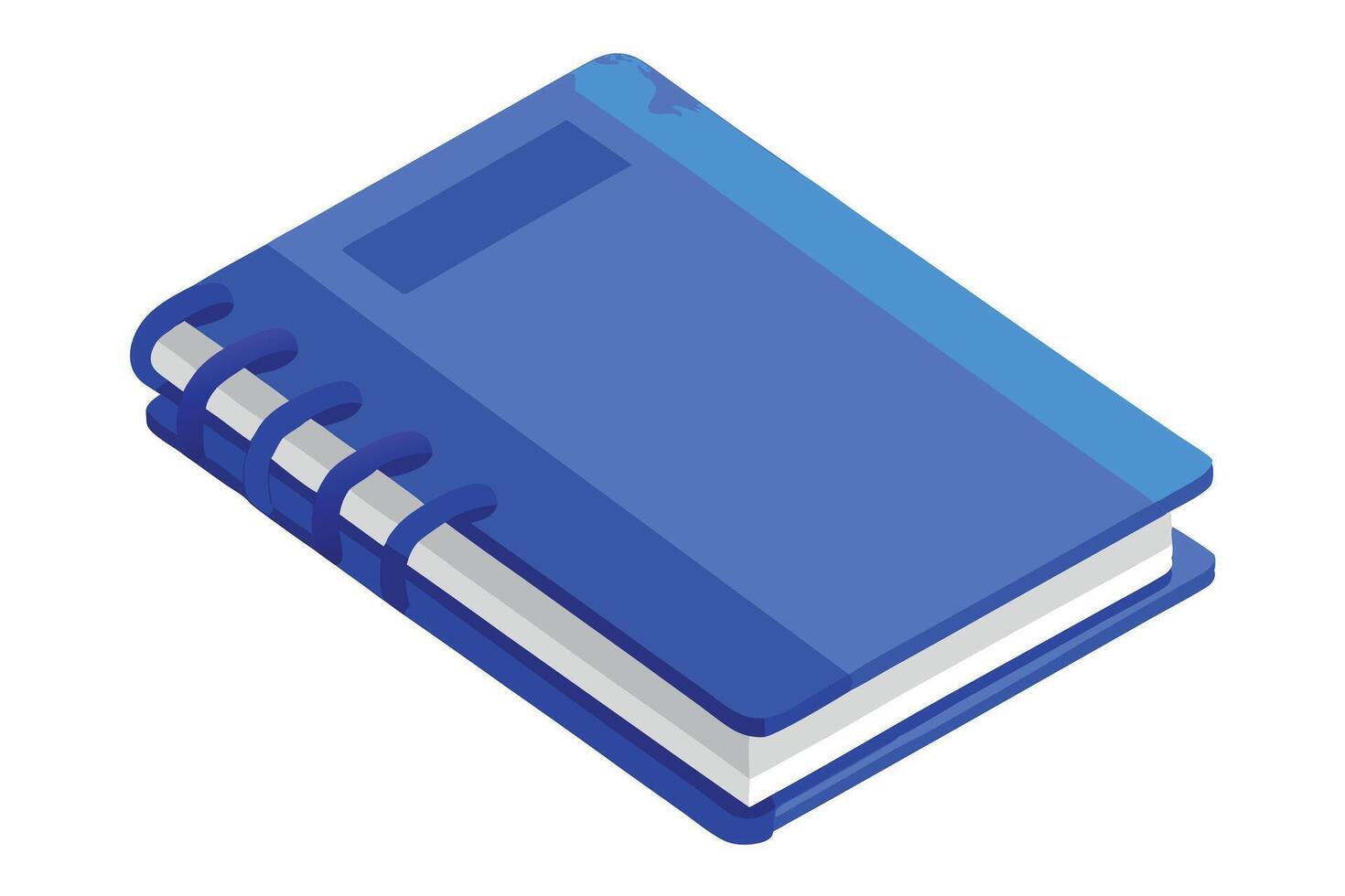 Colorful Isometric Illustration of a Blue Book vector