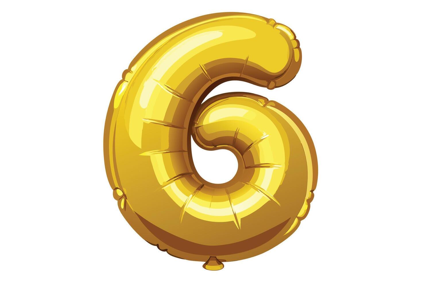 Number Six Foil Balloon Isolated on White Background vector