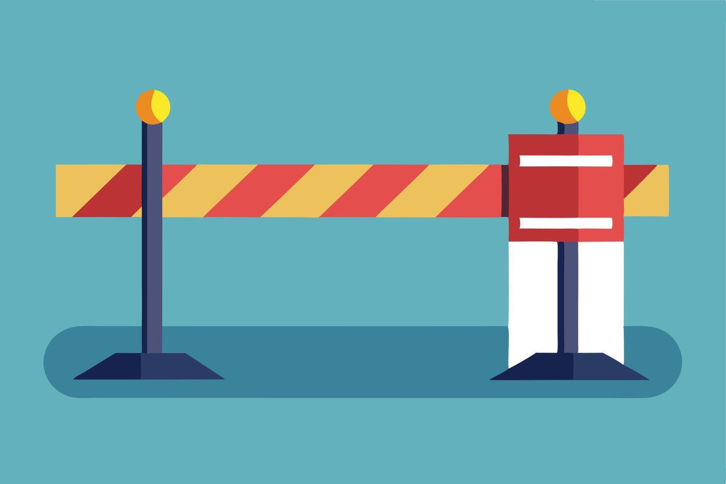 Flat Illustration of a Closed-Off Area with Safety Barrier vector