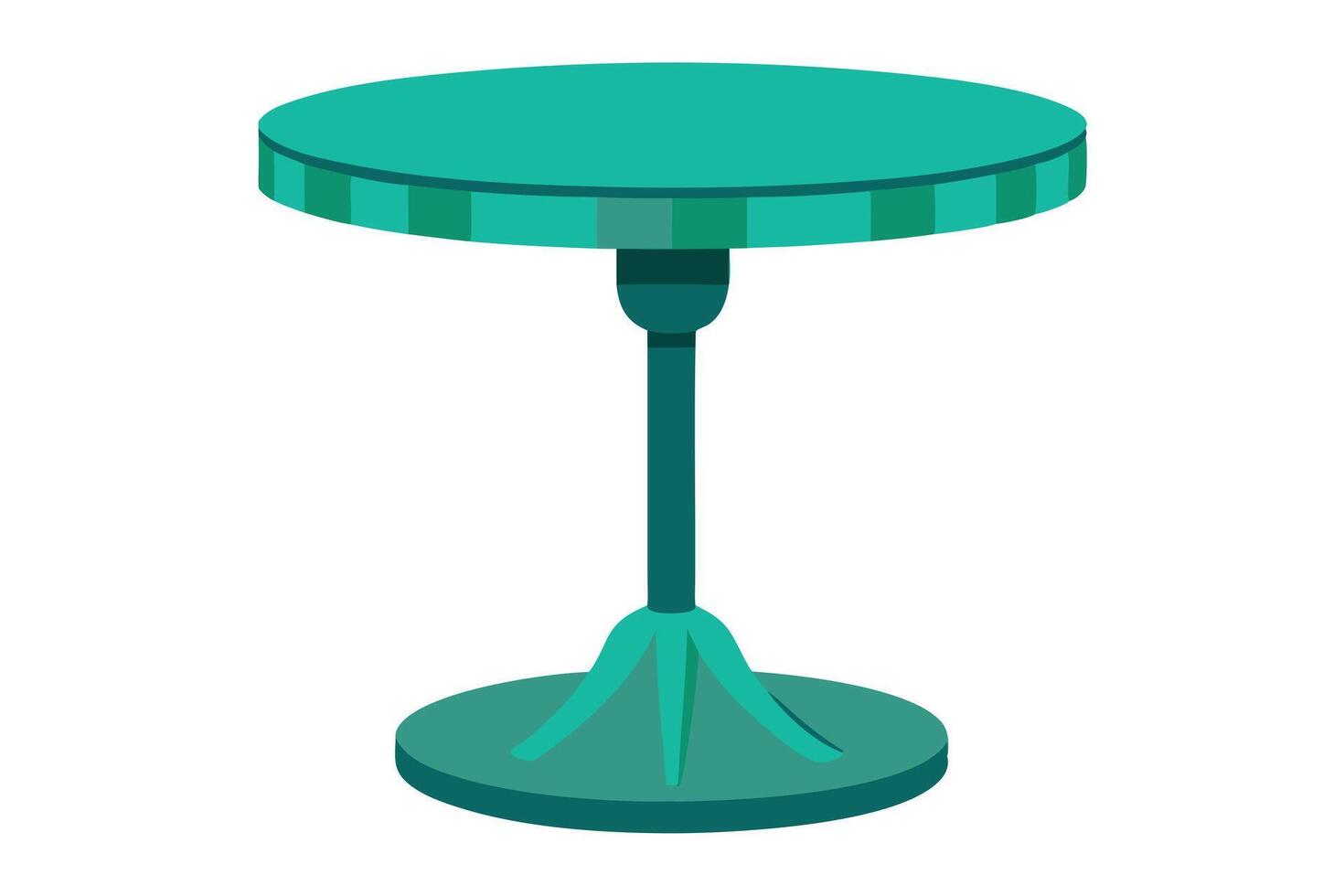 Vibrant teal round table illustration for design inspiration vector
