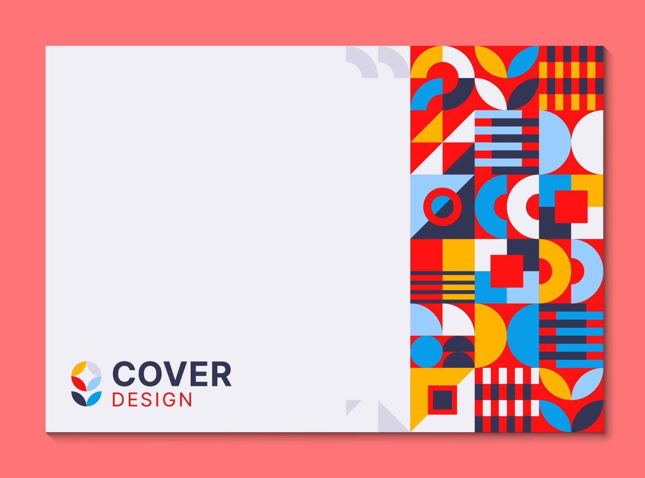 A colorful cover design with geometric shapes vector