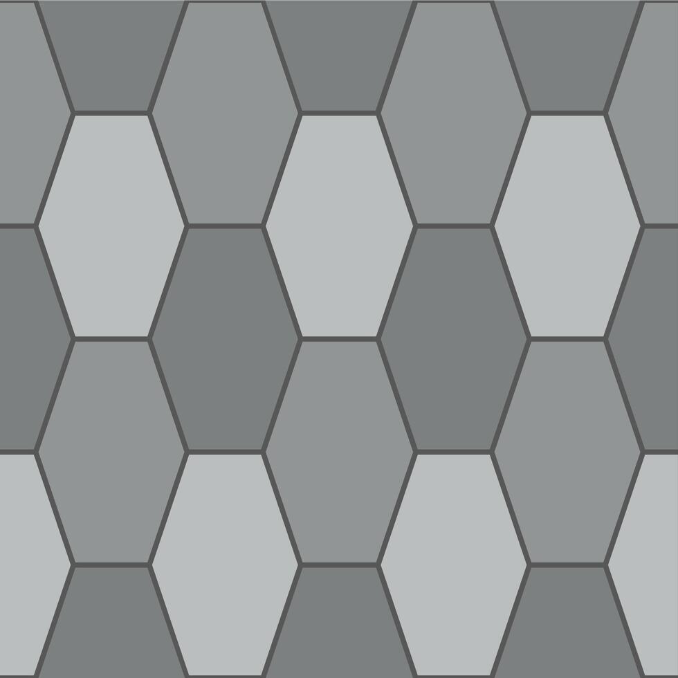 A gray and white hexagon tile pattern vector