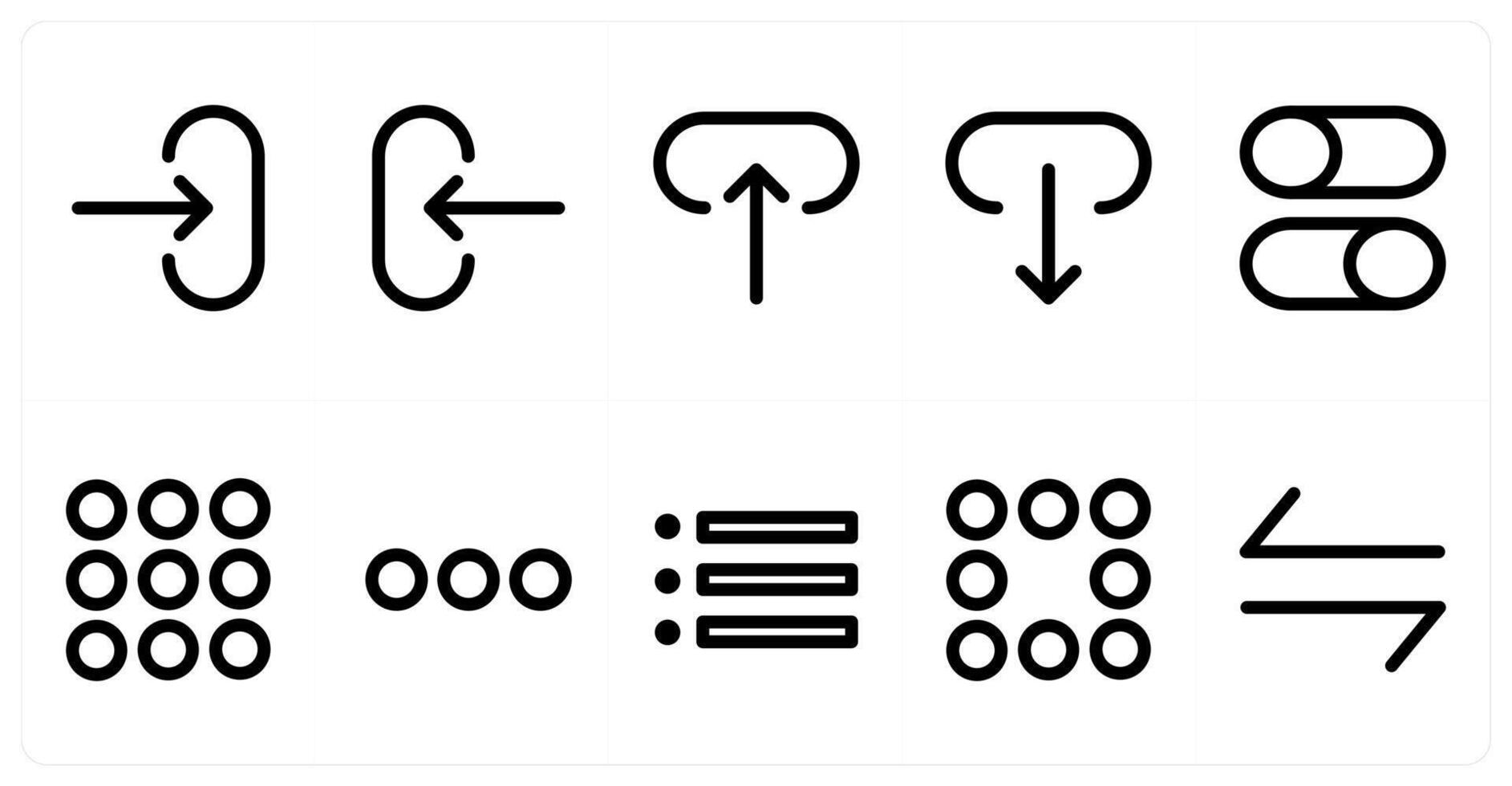 Set of 10 directions icons as send, receive, upload vector