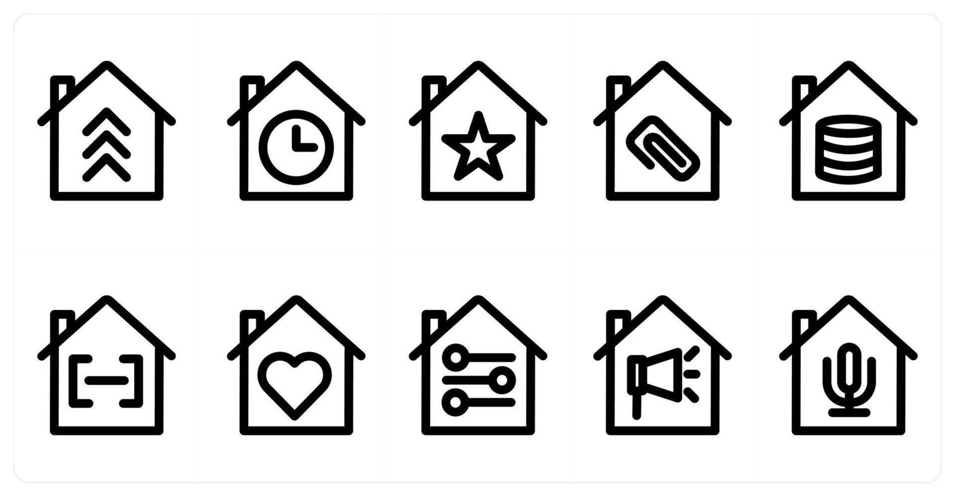 Set of 10 home icons as home, home time, favorite home vector