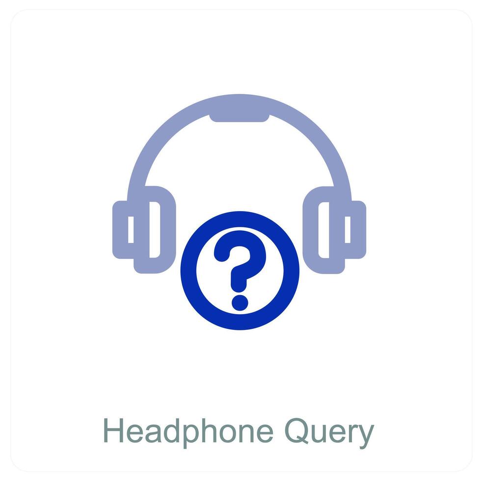 Headphone Query icon concept vector