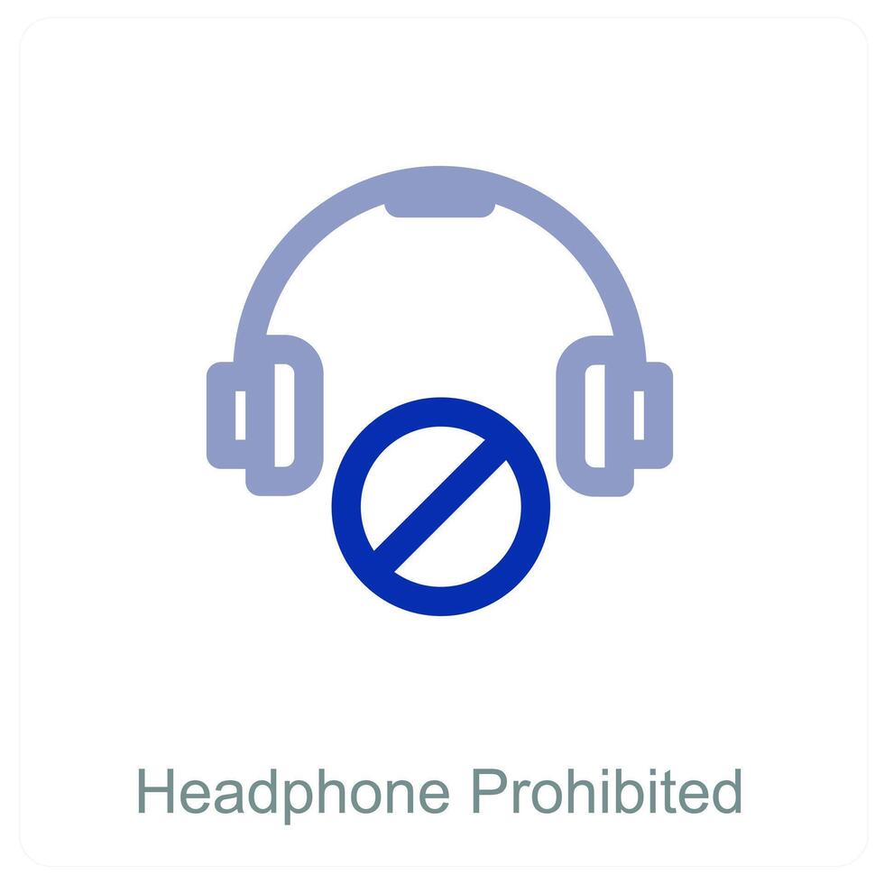Headphone Prohibited icon concept vector