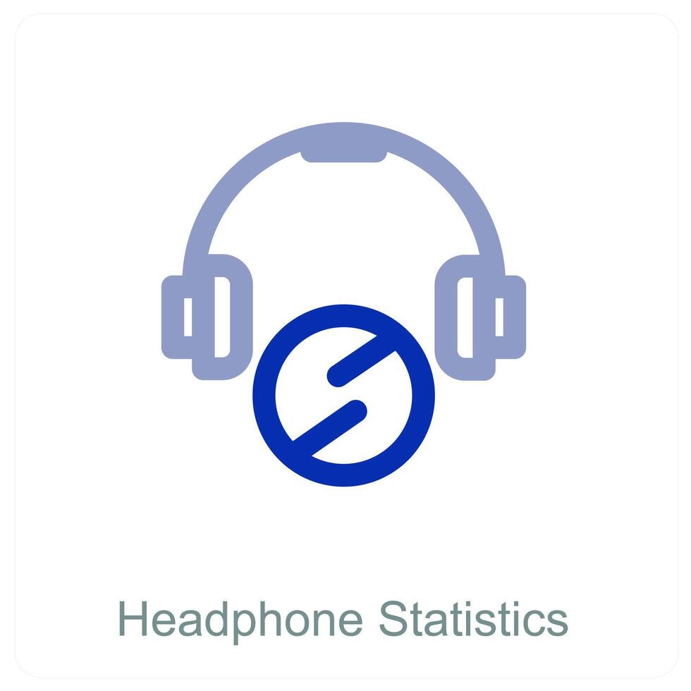 Headphone Statistics icon vector