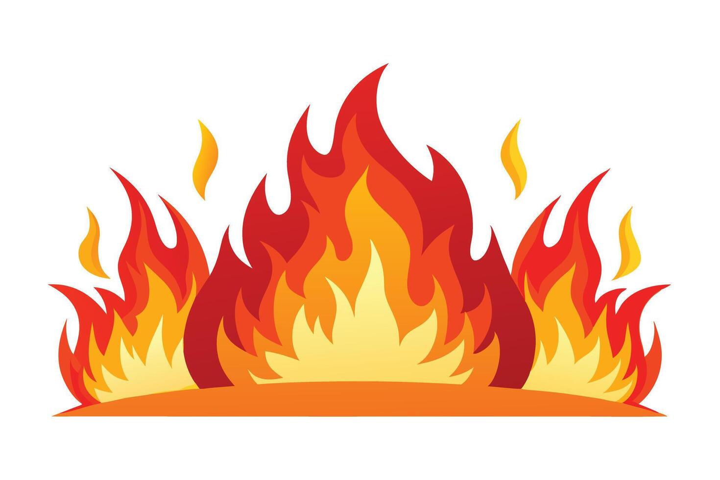 Vivid Cartoon Flames Against a White Background vector