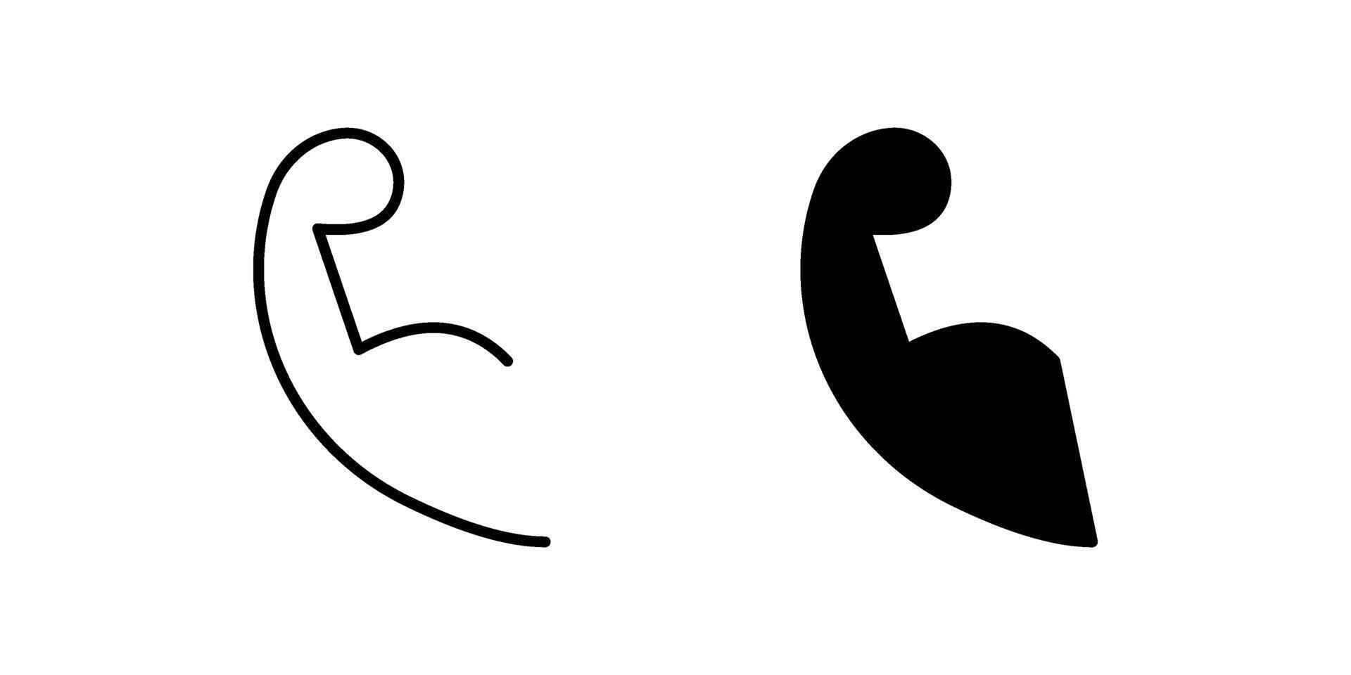 Muscle Arm icon set .Symbol isolated white background. illustration. color editable. vector