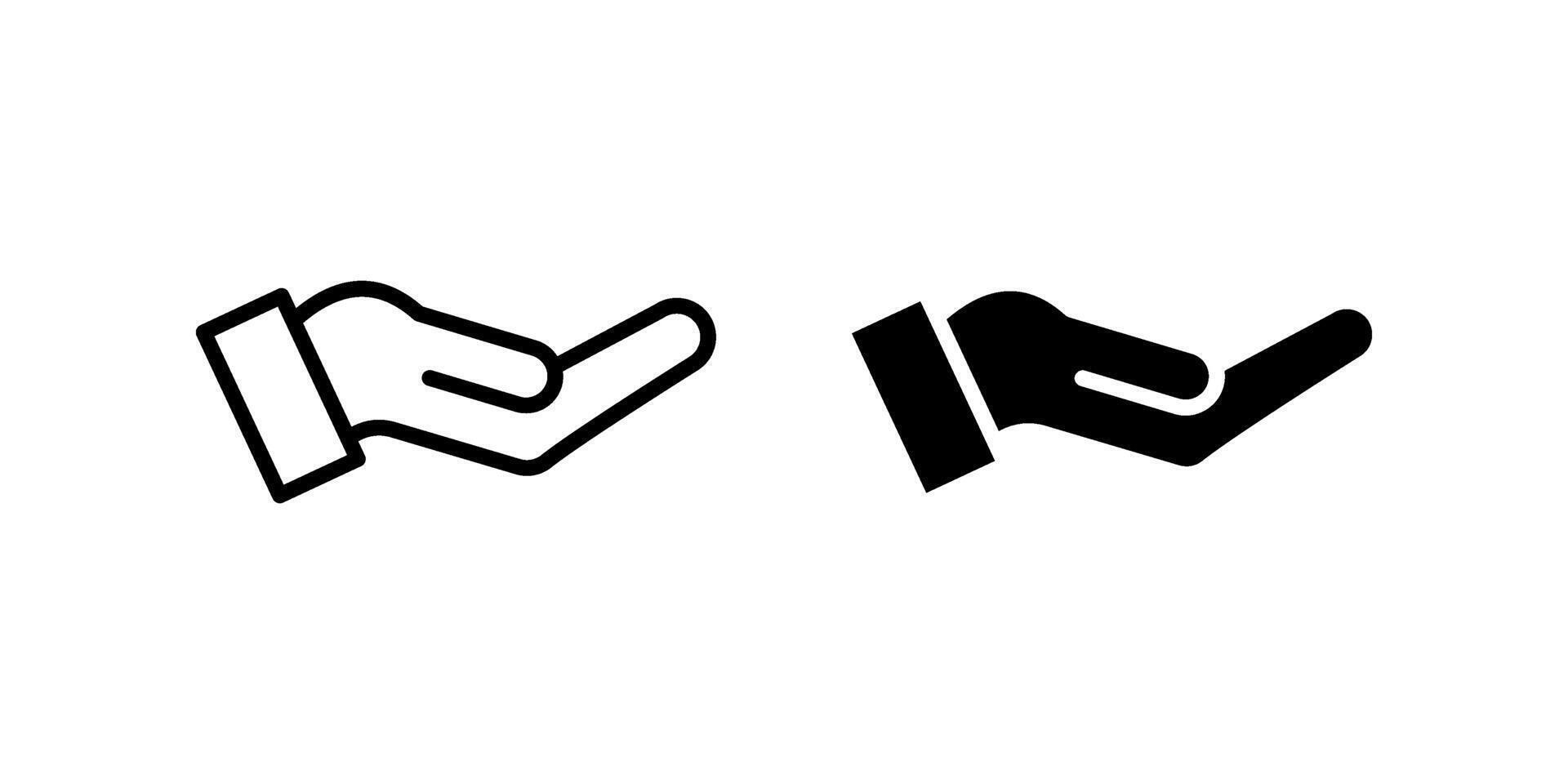 human palm icon set .Symbol isolated white background. illustration. color editable. vector