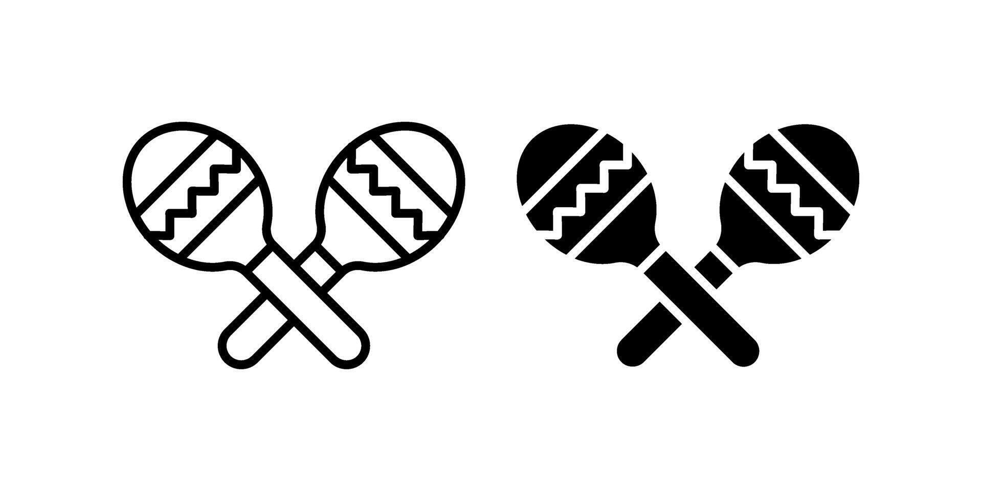 maracas Icon set .Symbol isolated white background. illustration. color editable. vector