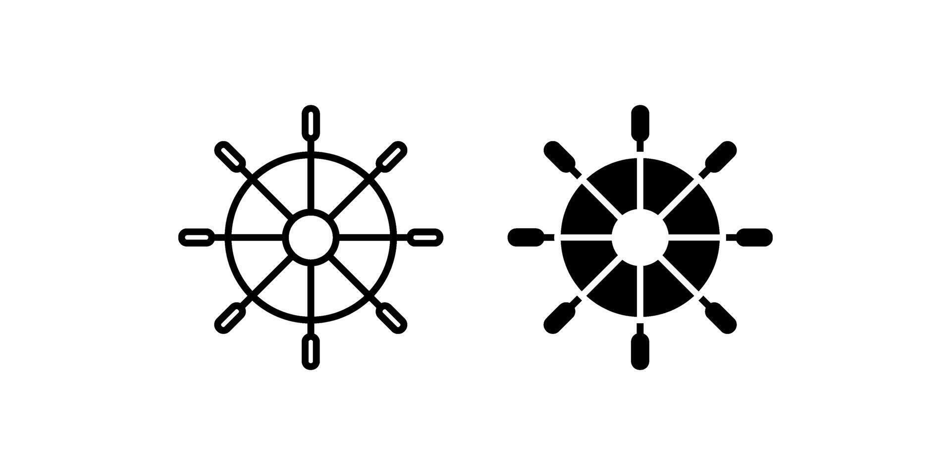 rudder icon set .Symbol isolated white background. illustration. color editable. vector