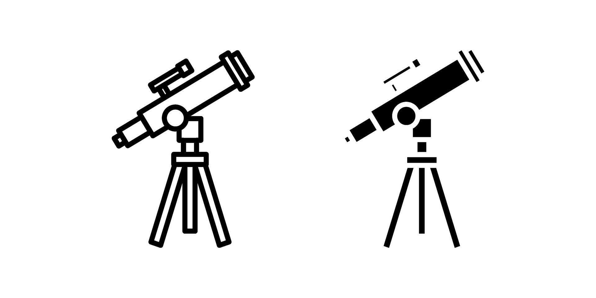 telescope icon set .Symbol isolated white background. illustration. color editable. vector