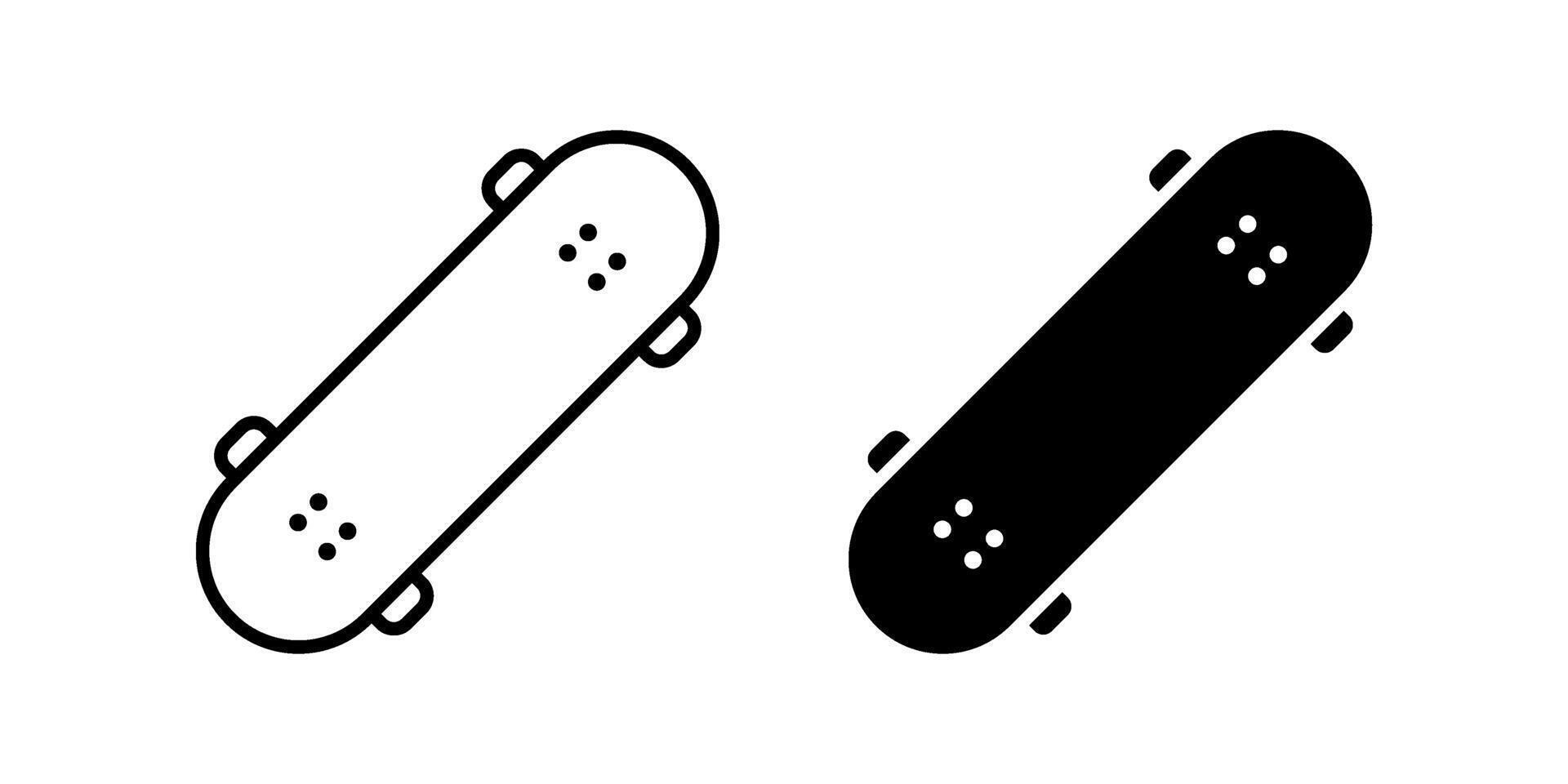 skateboard Icon set. Symbol isolated white background. illustration. color editable. vector